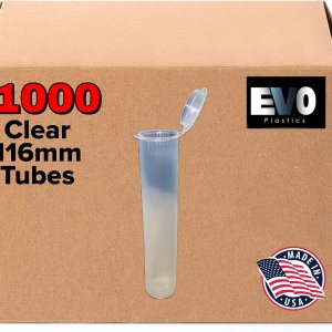 Evo Plastics – 1000 tubos transparentes de 4.567 in Pop Top Tubes, sin BPA, tamaño King, contenedor de cartucho de aceite crudo Evo Plastics – 1000 tubos transparentes de 4.567 in Pop Top Tubes, sin BPA, tamaño King, contenedor de cartucho de aceite crudo