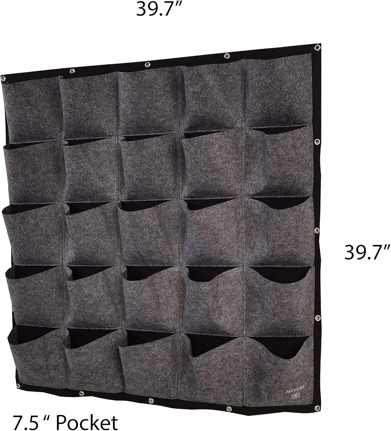 MIYORI Indi -36 bolsillos verticales -Maceta vertical colgante de pared de jardín -Colgador de valla con bolsillos de pared Kit de macetas de