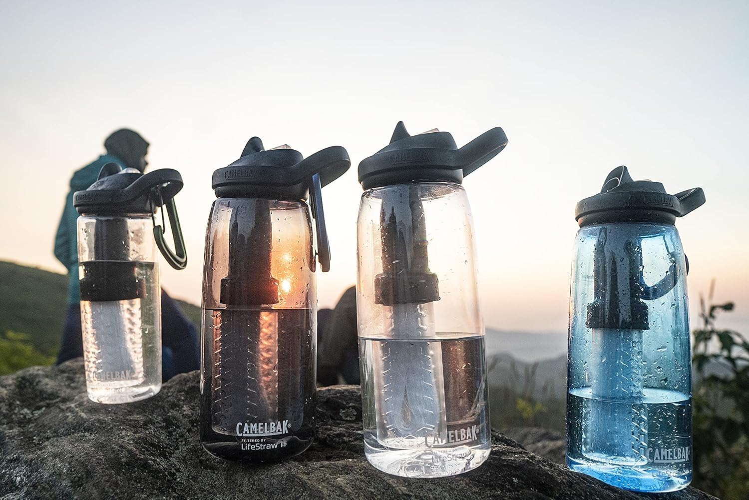 CamelBak eddy+ – Botella de agua con filtro de agua LifeStraw integrado de 2 etapas, para senderismo, mochileros, viajes y preparación para
