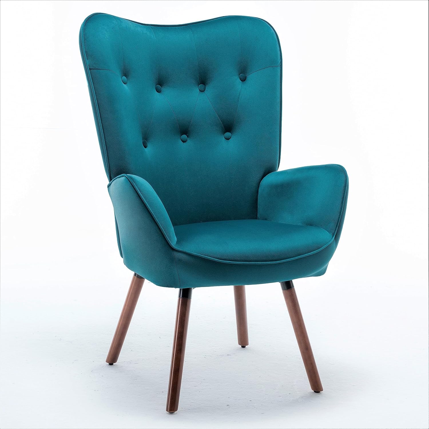 Sillas elegantes con brazos decorativos para sala de estar, dormitorio u oficina en casa, sillón de mediados de siglo con botones con diseño de