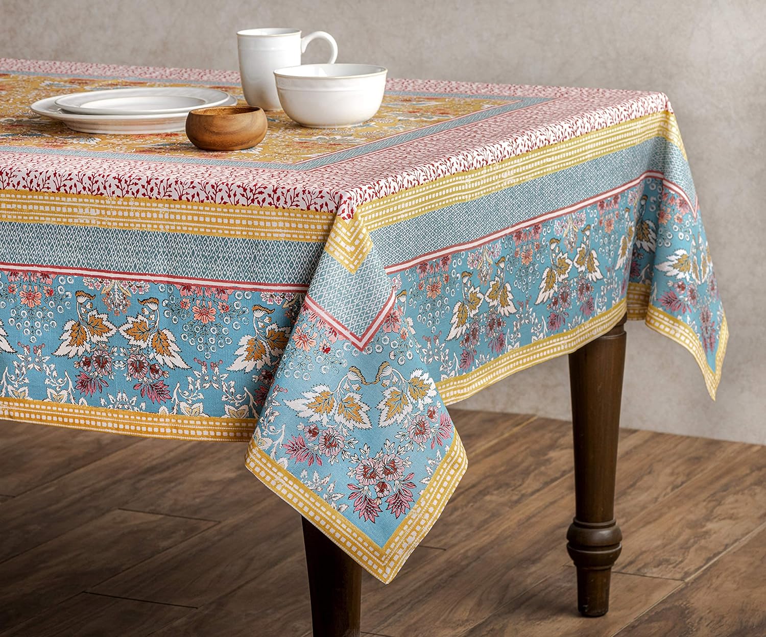 Mantel Maison d’ Hermine Faïence, 100 % de algodón, para cocina, comedor, decoración de mesa, fiestas, bodas, primavera y verano