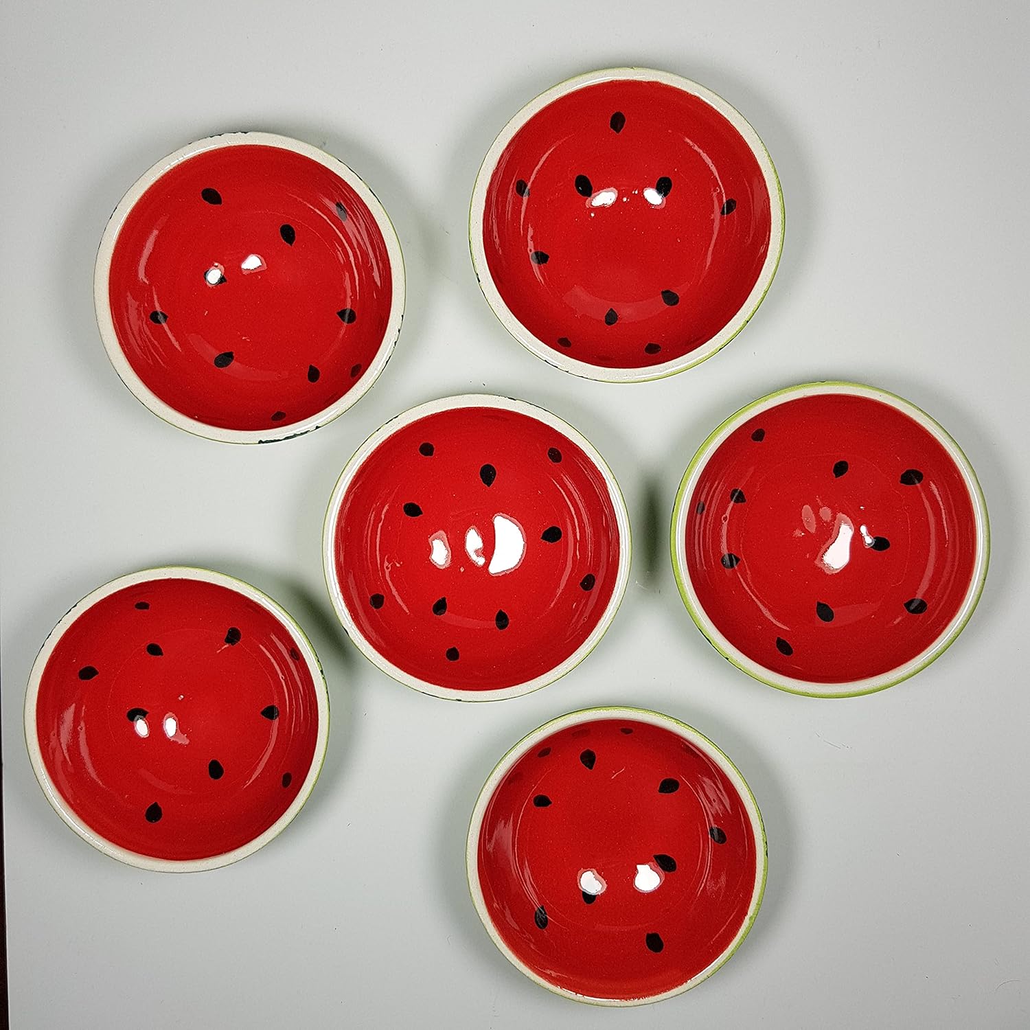 kaira – Lindos cuencos de cerámica pintados a mano con diseño de frutas para aperitivos, helado, condimento, arroz, postre, salsa de soja, cereales