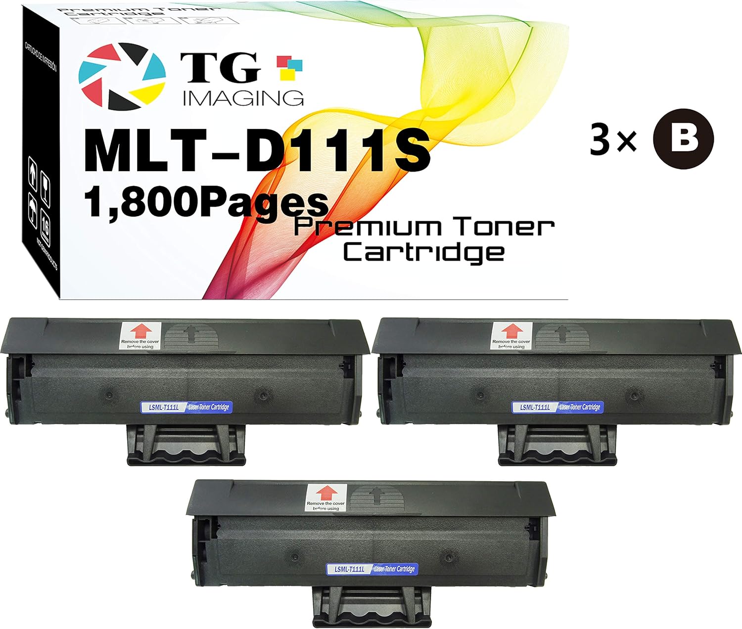 Paquete de 3 cartuchos de tóner compatibles con TG Imaging MLT-D111L utilizado para impresoras de tóner M2020W M2022 M2022W M2024W M2070FW M2070W