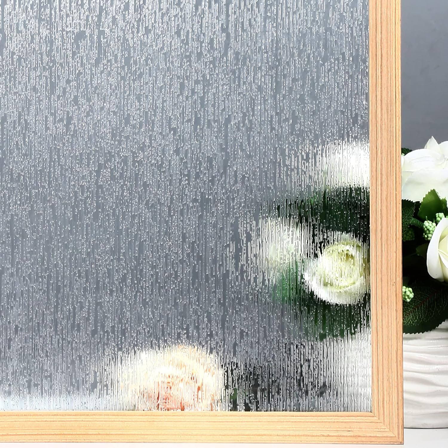VELIMAX Película de vidrio de lluvia para ventana, privacidad estática para ventana, adhesivo decorativo para el hogar, oficina, protección UV