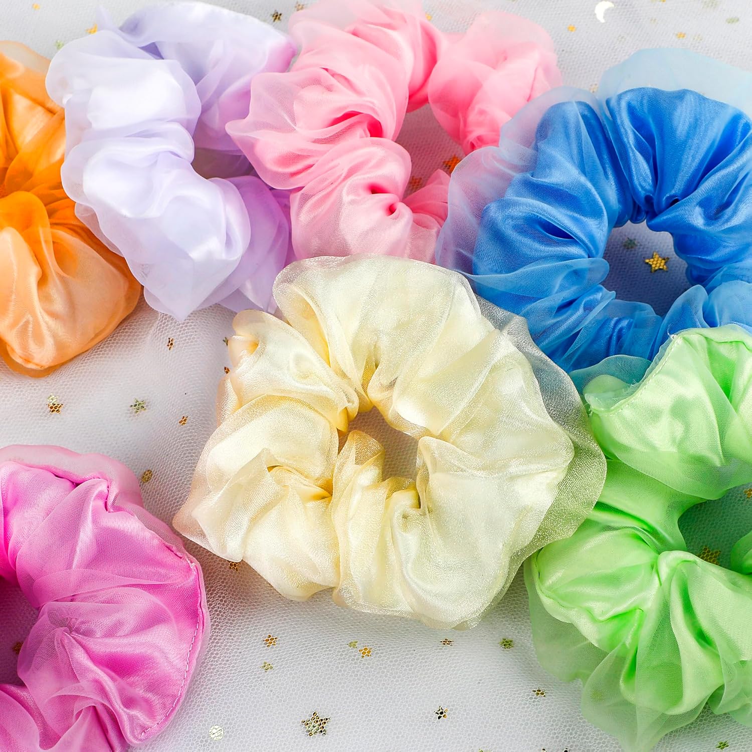24 coleteros iluminados para niñas y mujeres, accesorios para el cabello con luces LED, lazos coloridos de doble capa, accesorios para el cabello