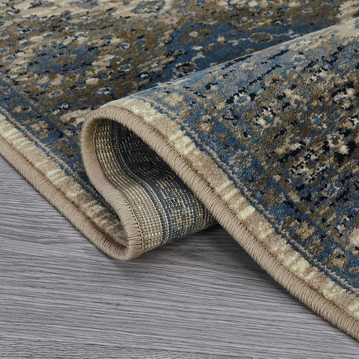 GAOMON Alfombra de pasillo de 2 x 6 pulgadas, estilo vintage, floral, para pasillo, camino de entrada, cocina, alfombra estética gruesa de pelo bajo