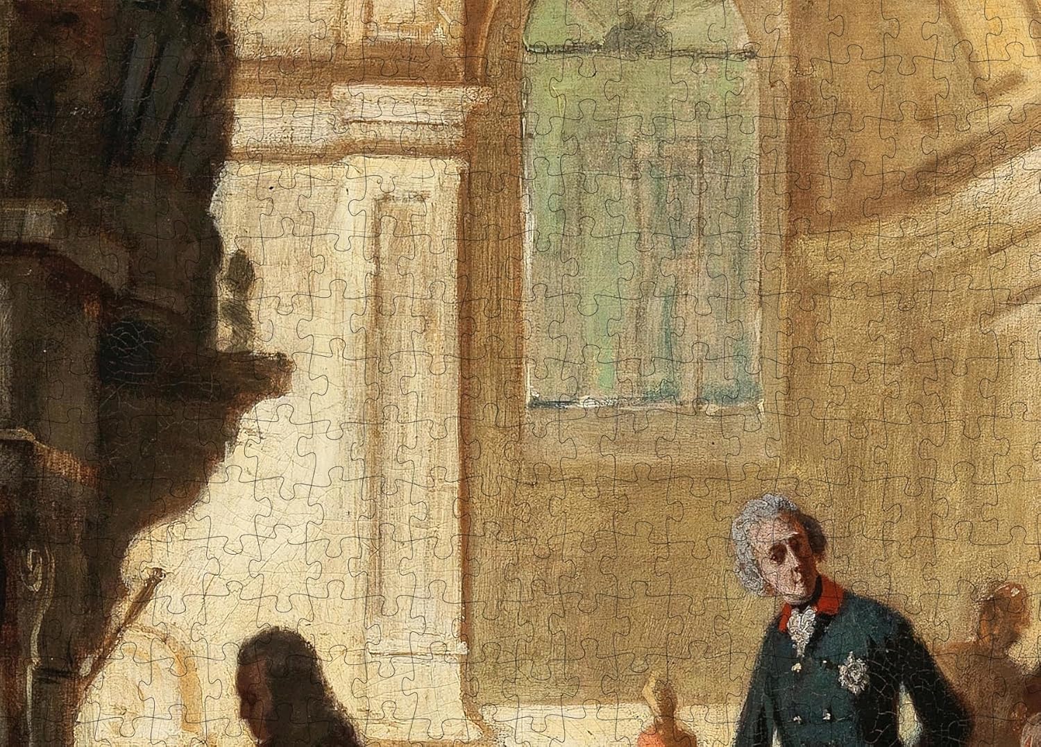 1000 piezas – Pintura del museo – Rompecabezas – Johann Sebastian Bach en el órgano, Sanssouci, Federico el Grande y la familia real el 7 de mayo de