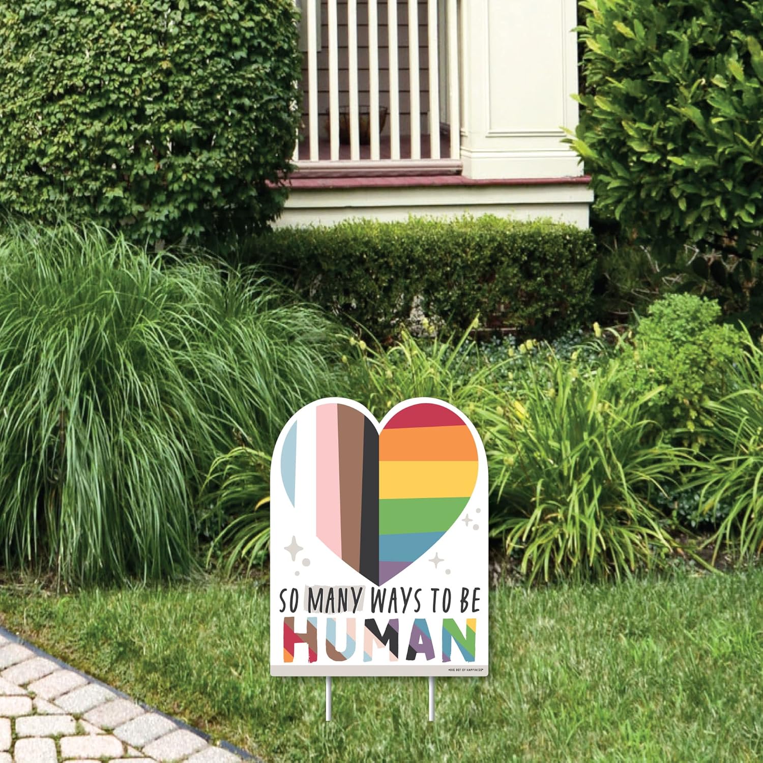 Big Dot of Happiness So Many Ways to Be Human – Letrero de césped al aire libre – Cartel de orgullo para patio – 1 pieza
