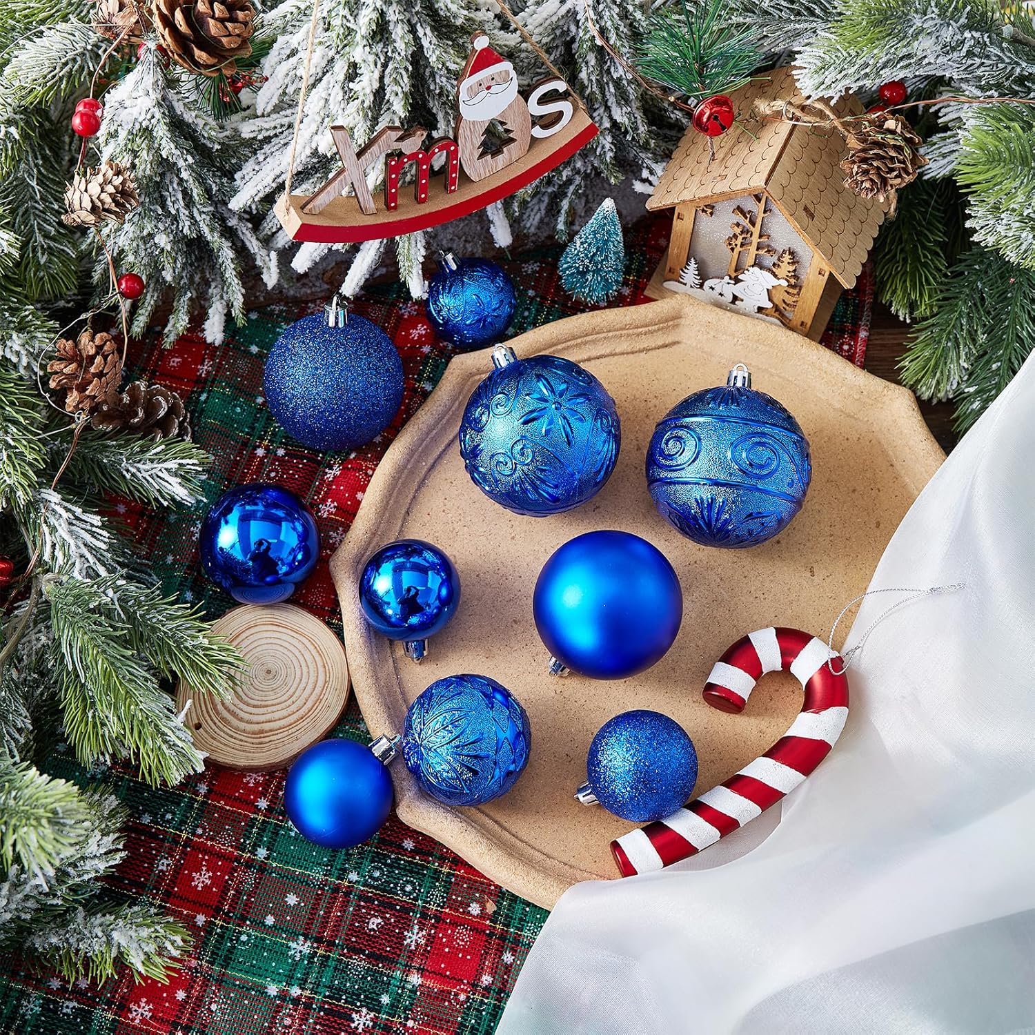 Wironlst Adornos de bola de Navidad  30 adornos de Navidad de plástico inastillables para árbol de Navidad, vacaciones, boda, fiesta (varios