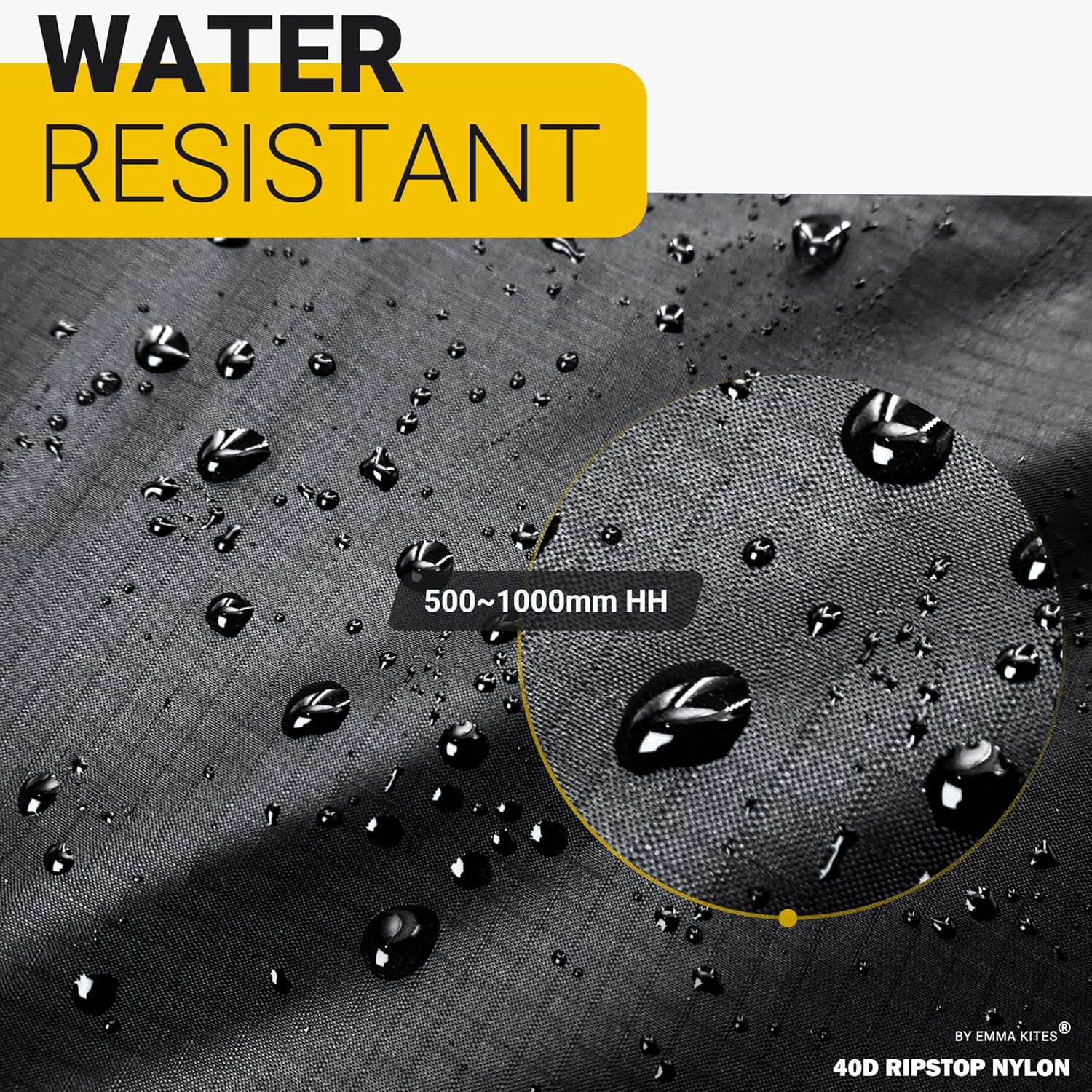 Emmakites 60×36 pulgadas(Ancho) 40D Ripstop Nylon Tela 1.69 onza (Cuadrado) de repelente al agua a prueba de polvo hermético PU revestimiento