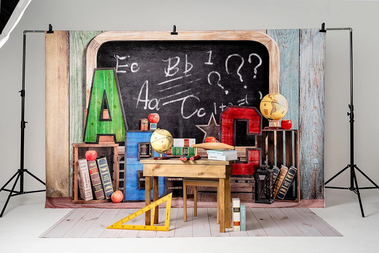 Kate Fondos de regreso a clases de 7 x 5 pies para aula, niños, jardín de infantes, fondo de fotos, accesorios de estudio para estudiantes