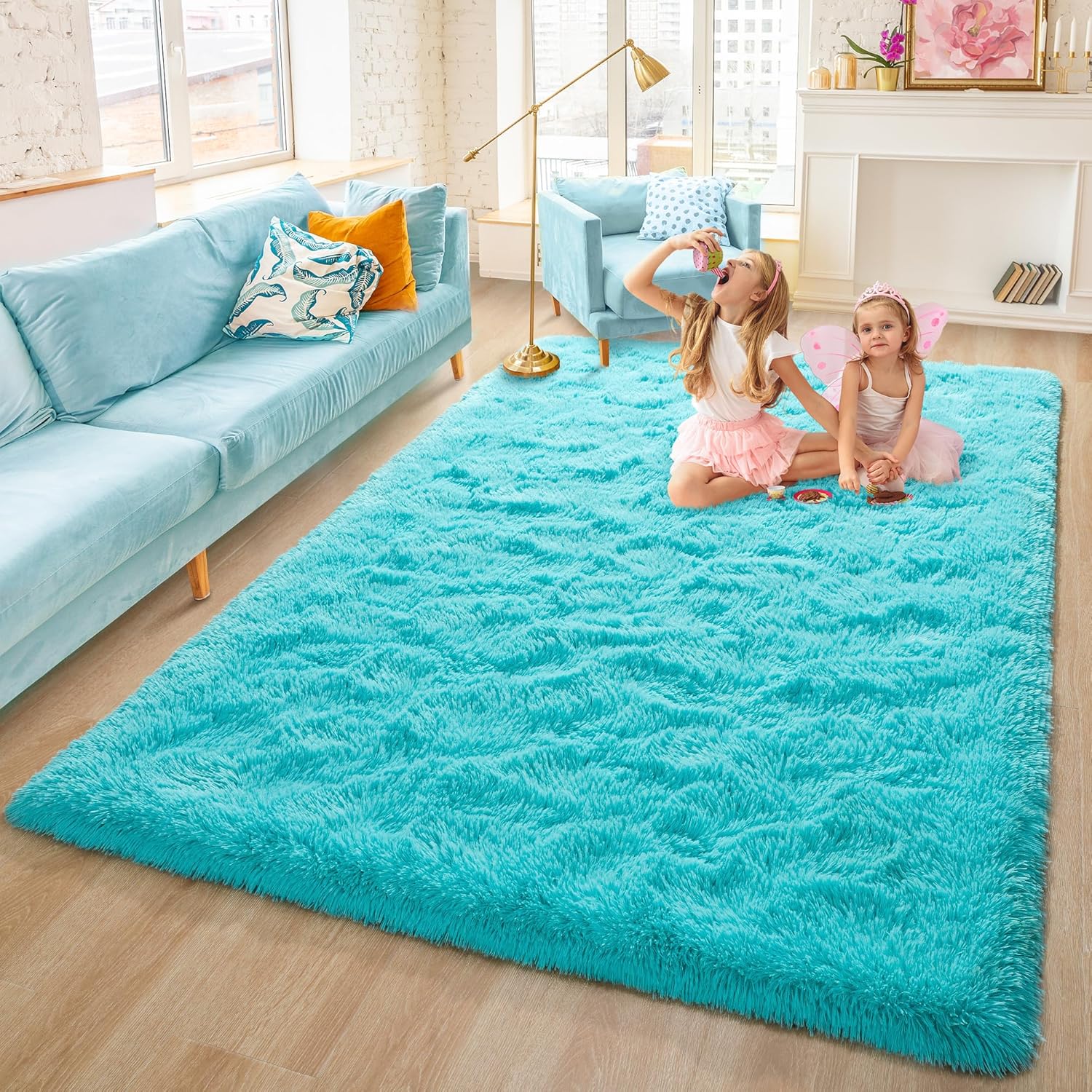Rostyle – Alfombras suaves y esponjosas para el dormitorio, sala de estar, alfombras peludas, alfombra de Navidad para niñas, niños, alfombras