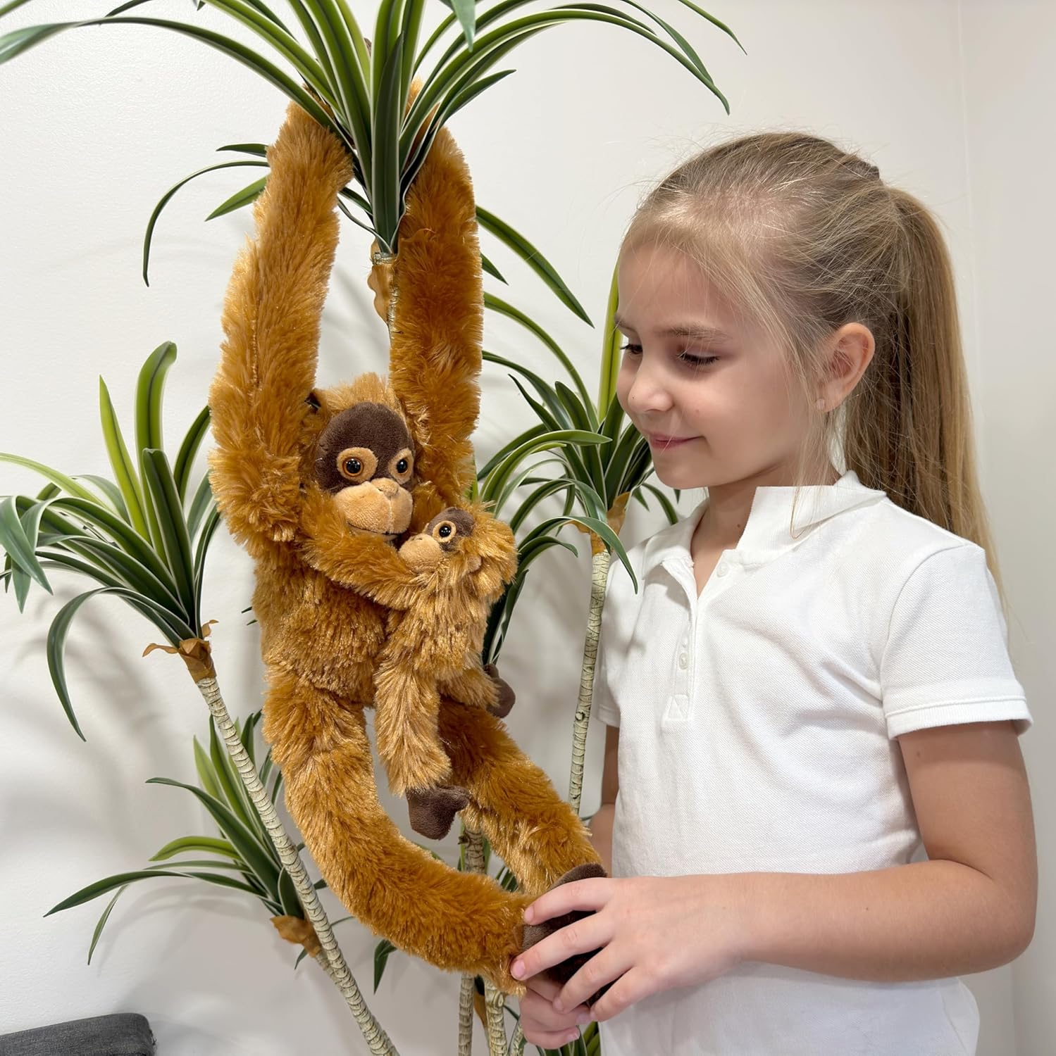Forest & Twelfth Juguetes de animales colgantes de lémur con cuello para niños, juguetes de peluche para niños, animales de peluche para niños,