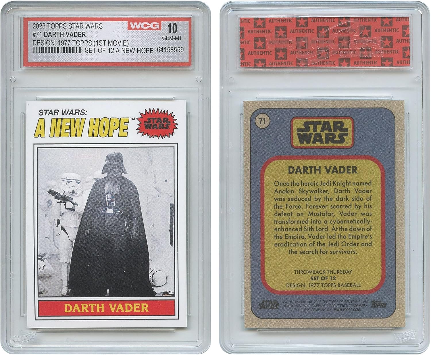 Star Wars Topps Cards 1977 Topps Edition Rare – Todas las gemas graduadas menta 10 condiciones – Recibirás el juego completo de los 12