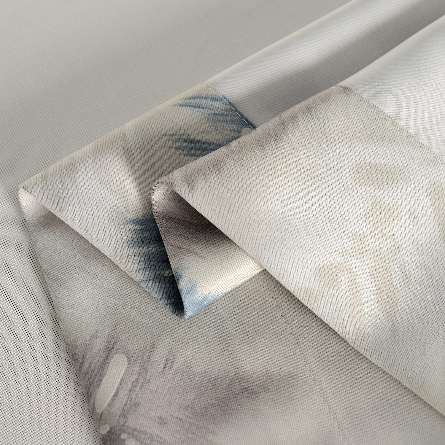 VOGOL Simple Leaves Impreso 80% Blackout Poliéster Algodón Tratamientos de Ventana, Cortinas de Estilo Moderno para Oscurecimiento de la Habitación,