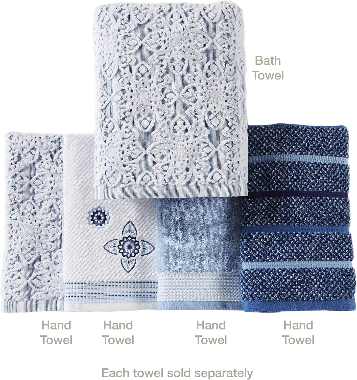 SKL Home by Saturday Knight Ltd. – Toalla de baño Kali, humo 50.00 x 27.00 pulgadas