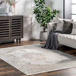 nuLOOM Cantrell Faded – Alfombra de área de transición con flecos, 5 x 8, marfil nuLOOM Cantrell Faded – Alfombra de área de transición con flecos, 5 x 8, marfil