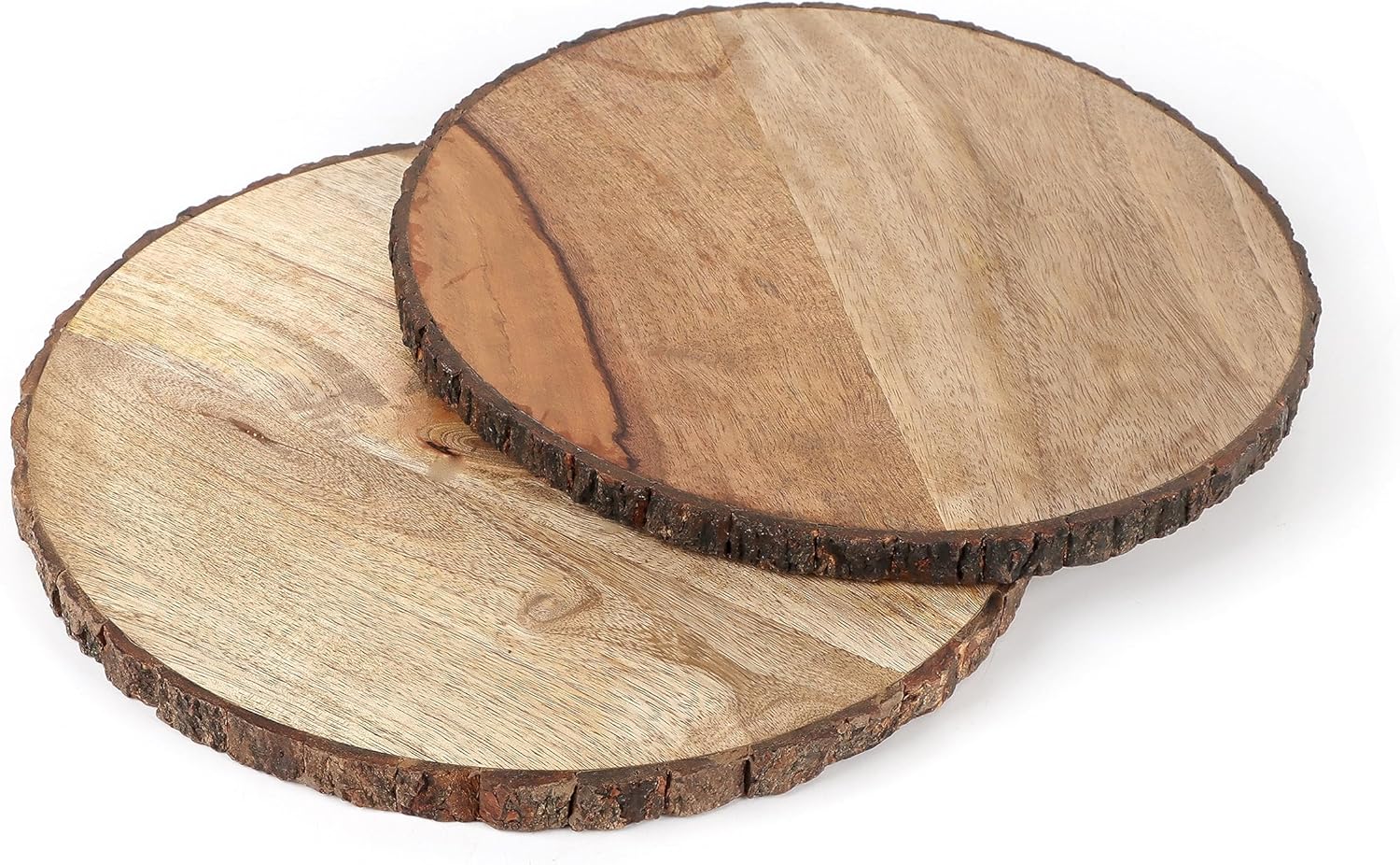 Wood Charger – Platos de 9 pulgadas, platos de aperitivo y platos llanos de corteza de madera, plato de almuerzo, colección de corteza, plato de