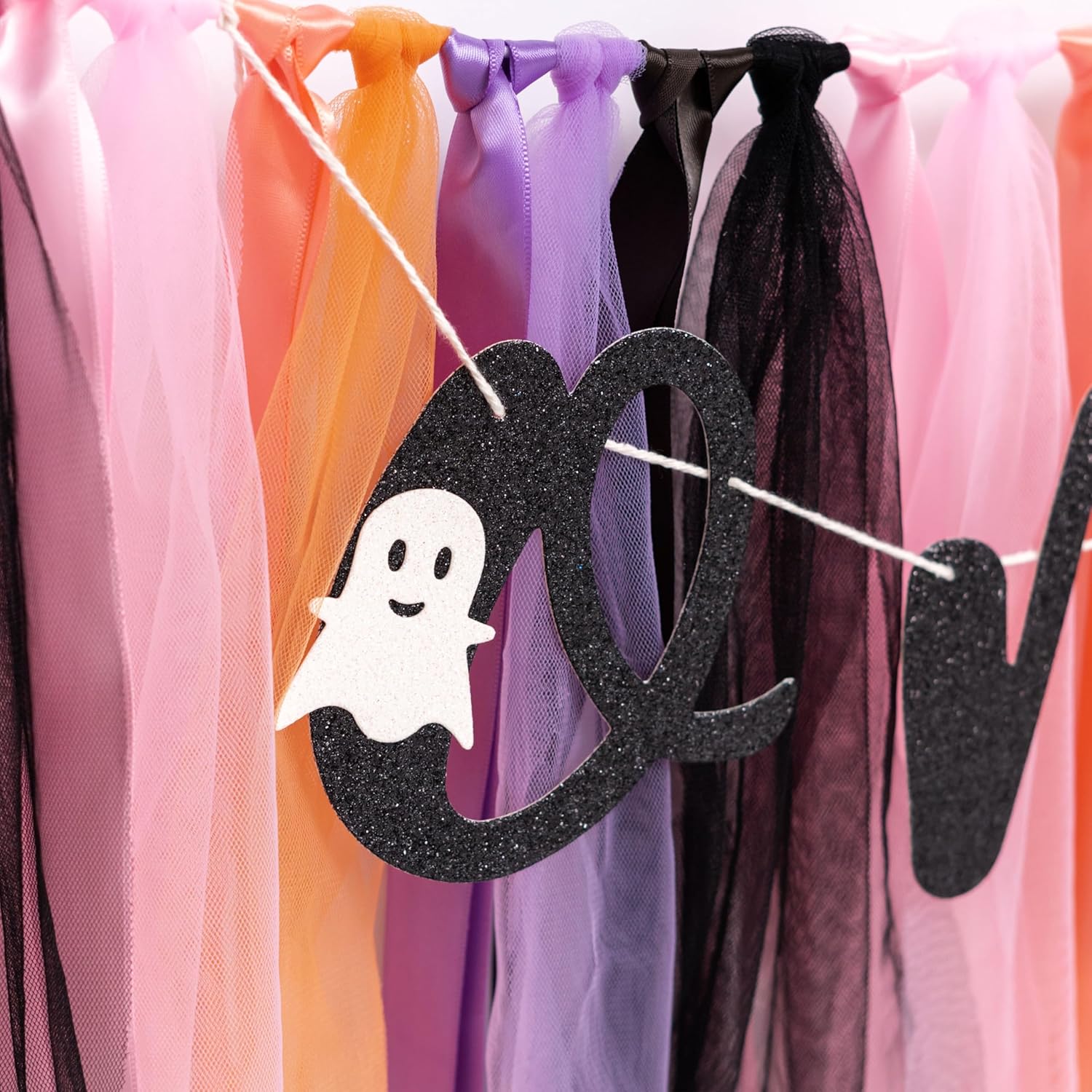 Cartel de Halloween para la primera silla de bebé, fantasma de Halloween, decoración de cumpleaños rosa y morado para niñas, decoración espeluznante