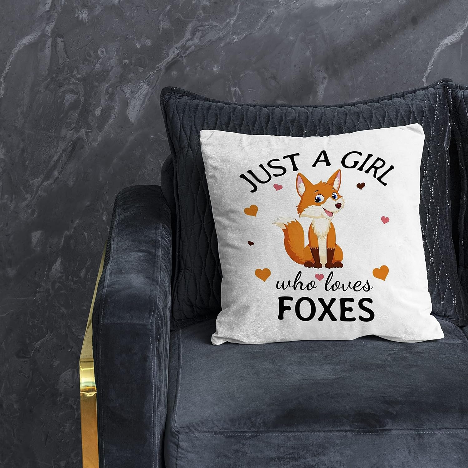 Nogrit Fundas de almohada de zorro, funda de almohada de 18 x 18 pulgadas, decoración de zorro para habitación de niña, regalos de zorro para niñas,