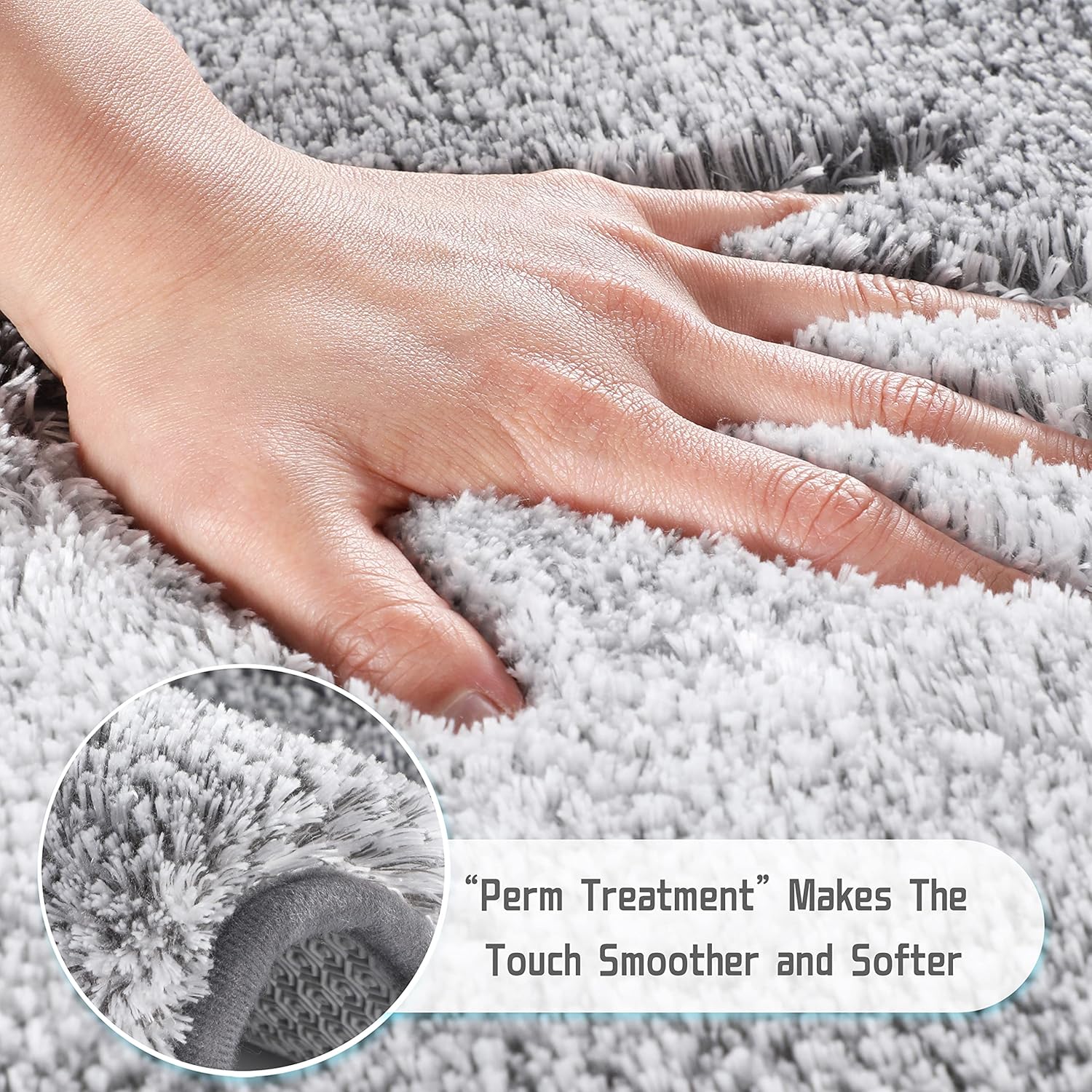 Yimobra Flufyy – Alfombras de baño de lujo en forma de U, extra suaves y absorbentes, de microfibra para inodoro, tapete de baño de felpa lanudo