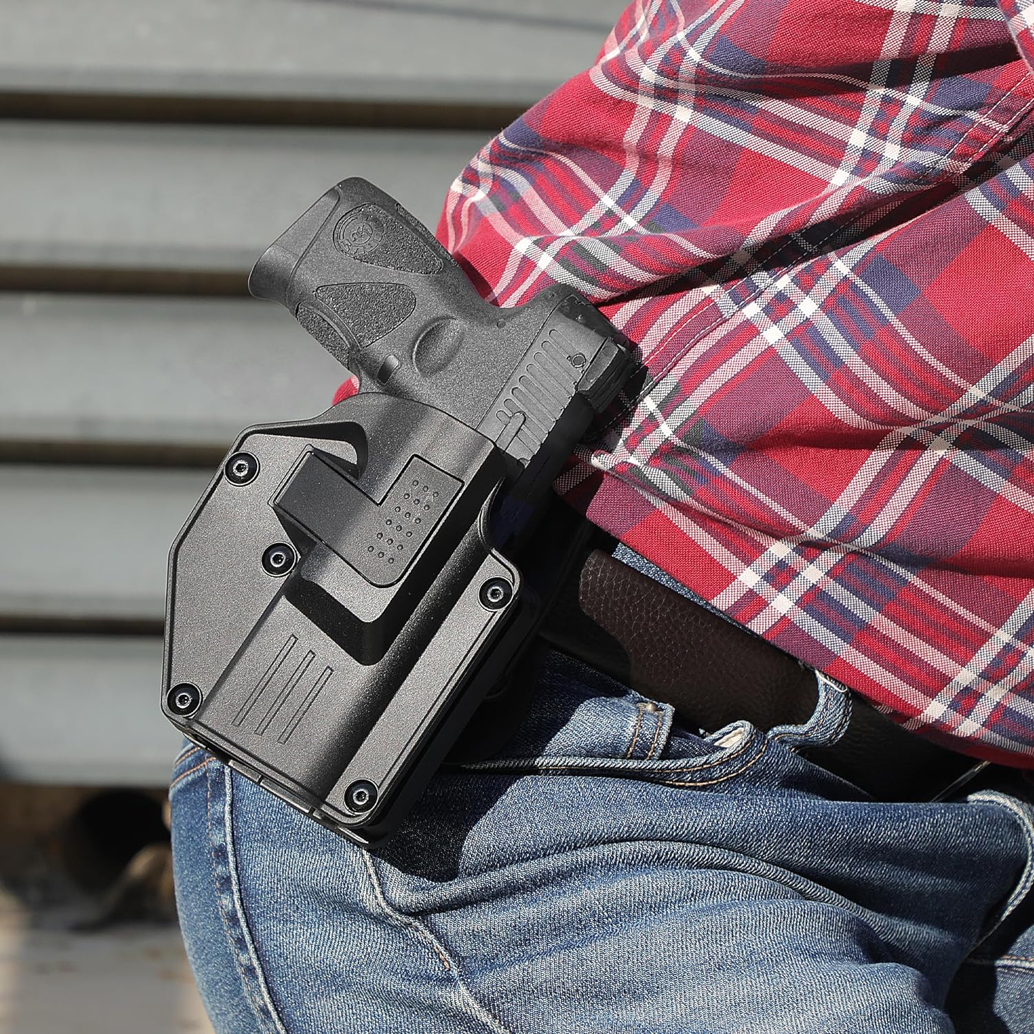 Universal OWB Holster for Most Popular Full Size and Compact Semi-Automatic Pistols, Fit Glock  S&W  Sig Sauer  Ruger  Taurus  Beretta  CZ  Walther