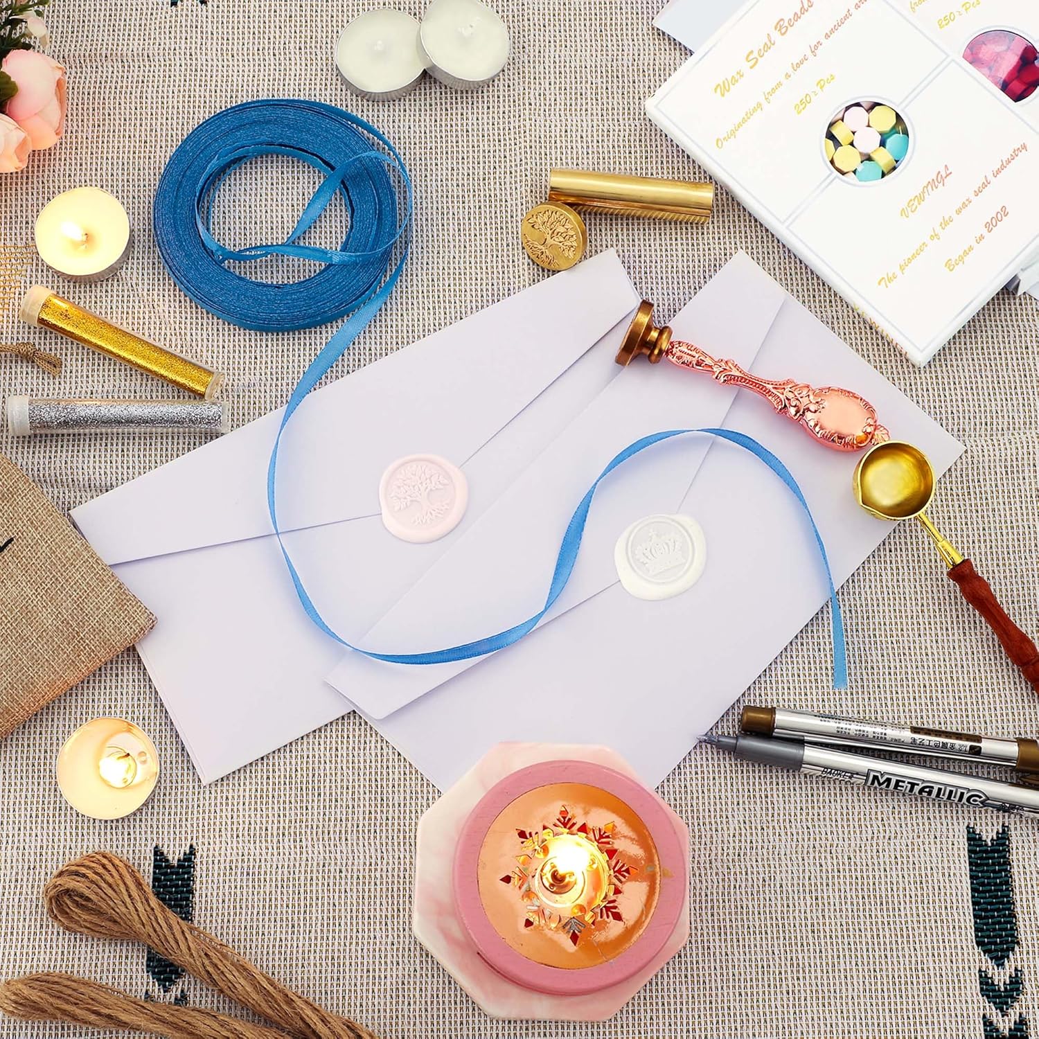 250 cuentas de sello de cera para sellos de cera, tarjetas, invitaciones de boda, embalaje de vino, envoltura de regalo, sobres (250, dorado noble)