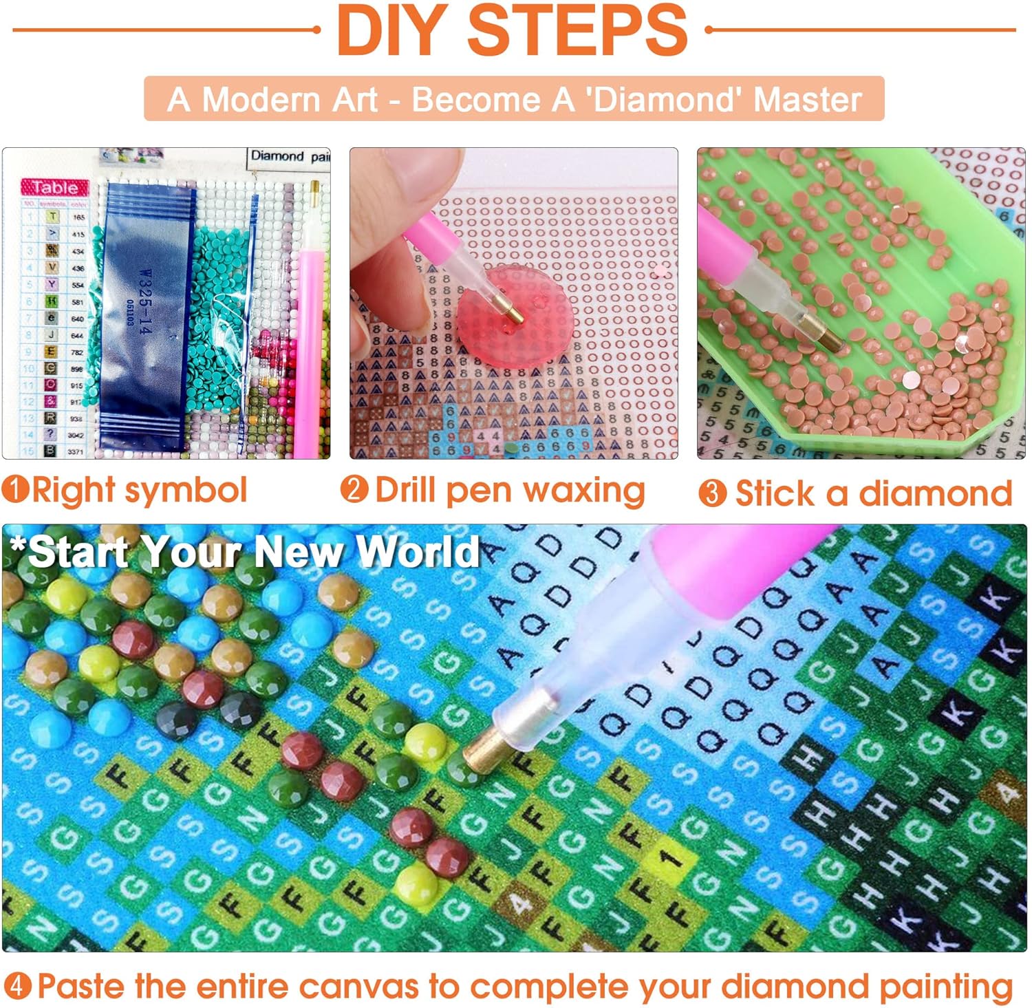 PALODIO Kits de pintura de diamantes 5D de princesa, kits de arte de diamantes para adultos, vidrieras de dibujos animados, pintura por números,