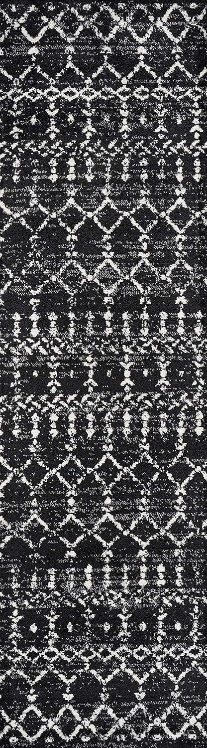 JONATHAN Y MOH101D-210 – Alfombra marroquí Hype boho vintage con diseño de diamante para interiores, estilo bohemio, fácil de limpiar, para