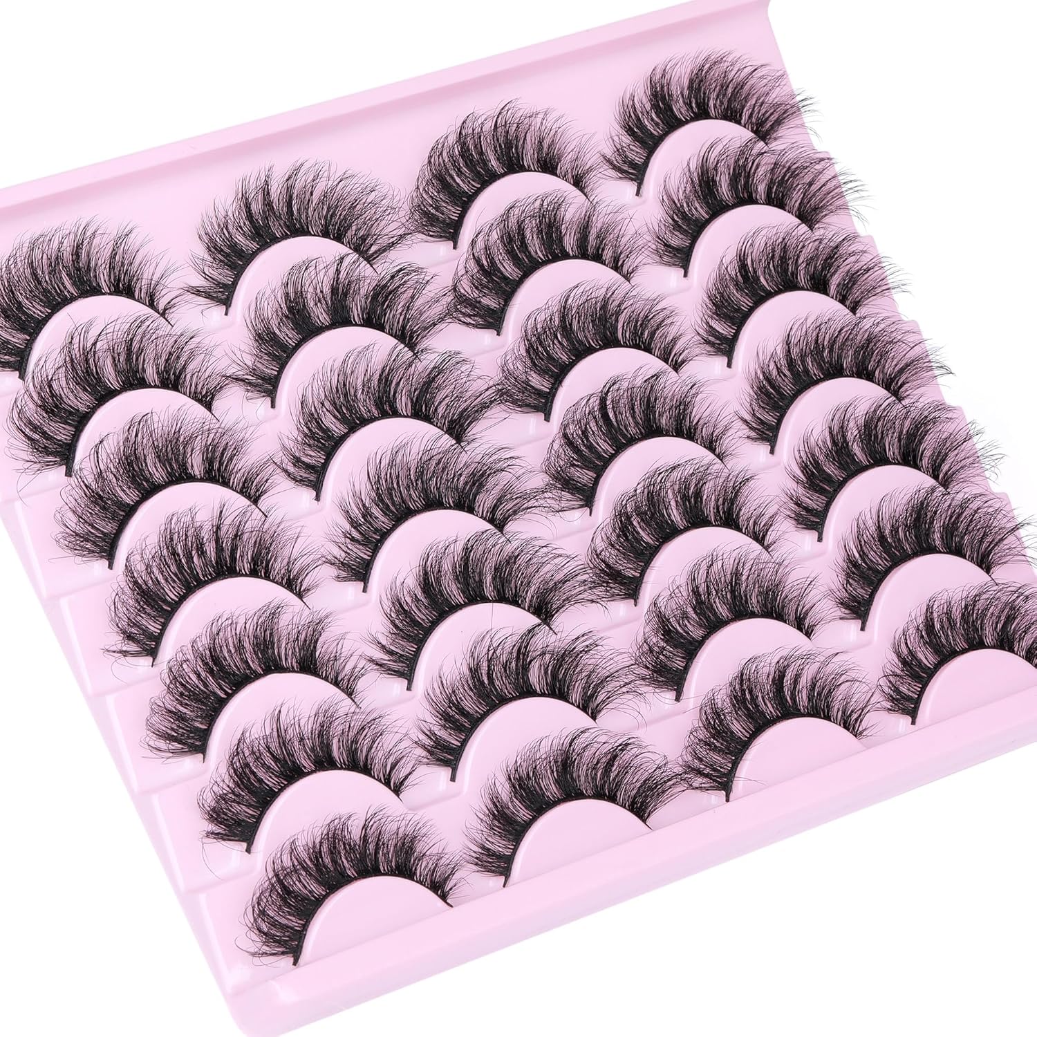 JIMIRE Pestañas postizas de volumen de ojo de gato, pestañas de visón sintético, pestañas rizadas en D, pestañas parecen extensiones de pestañas de