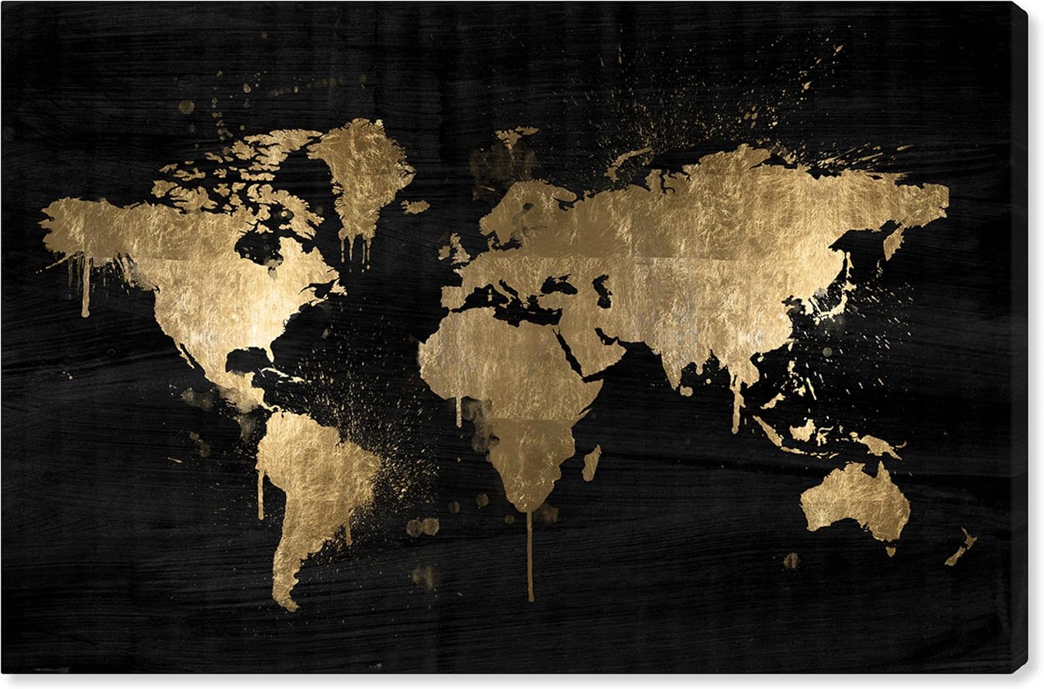 Oliver Gal Mapamundi Gold – Lienzo decorativo para pared, diseño de mapas