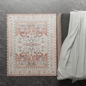 Rugs America Gallagher GL60A Sangria Koti – Alfombra vintage de transición, color naranja, envejecida, no desprende pelusa, para sala de estar, Rugs America Gallagher GL60A Sangria Koti – Alfombra vintage de transición, color naranja, envejecida, no desprende pelusa, para sala de estar,