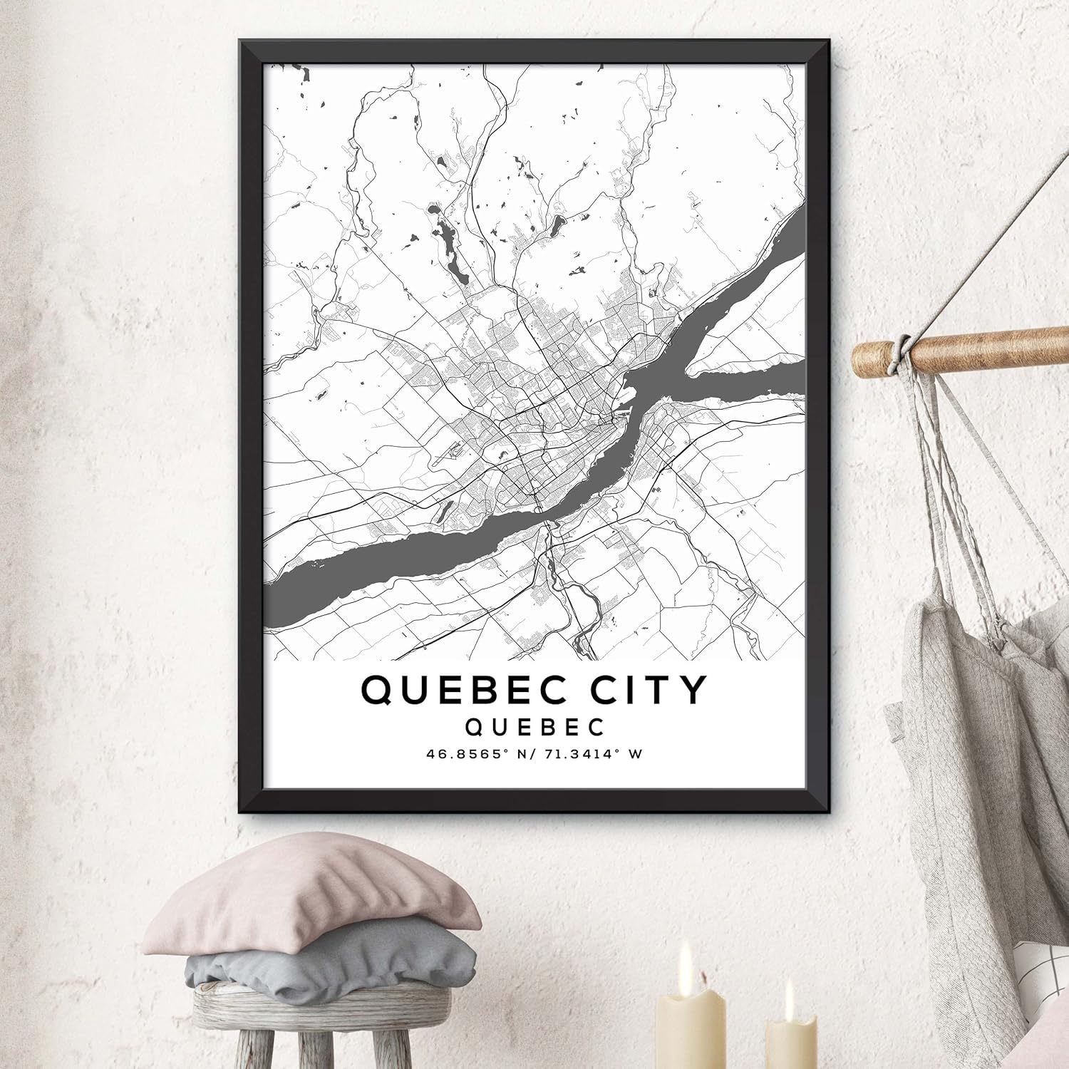 Map of Quebec City, Quebec, Light 2 (18×24)