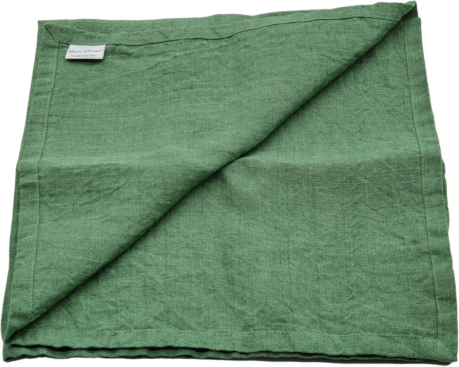 Marc Oliver Servilletas de tela de lino verde niebla, juego de 4, grandes, de 20 x 20 pulgadas, lavadas a la piedra, lavables, reutilizables,