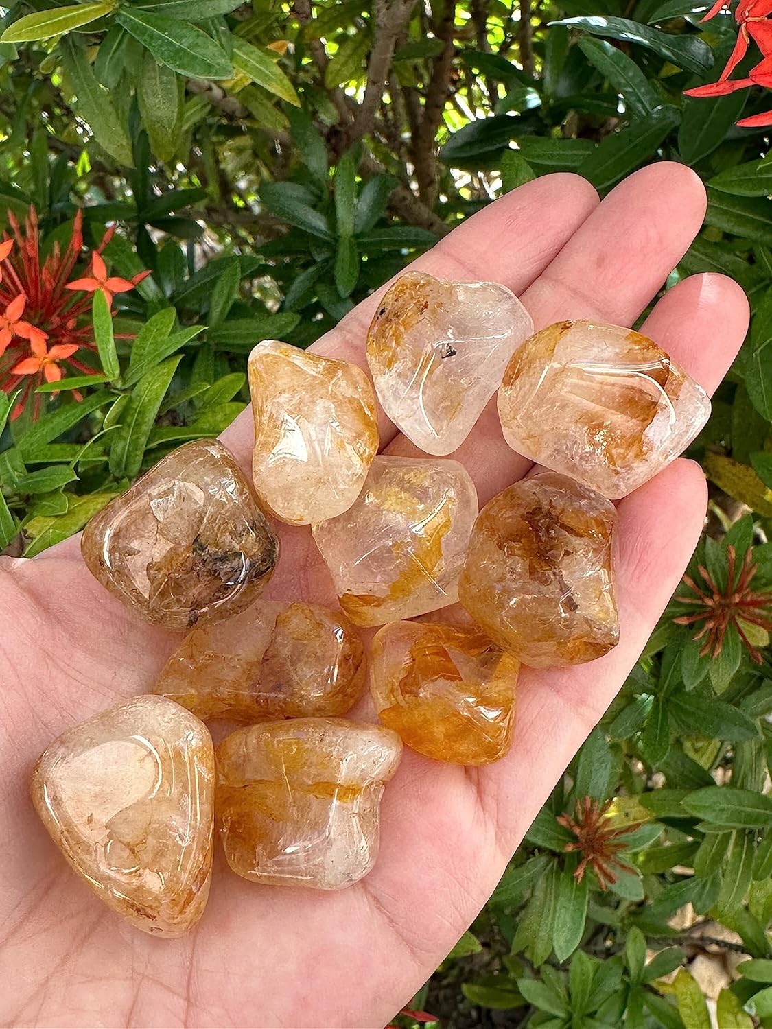 GAF TREASURES Piedras pulidas de cuarzo curandero dorado de 12 libra, piedra preciosa de cuarzo curandero dorado natural pulida, cristales curativos