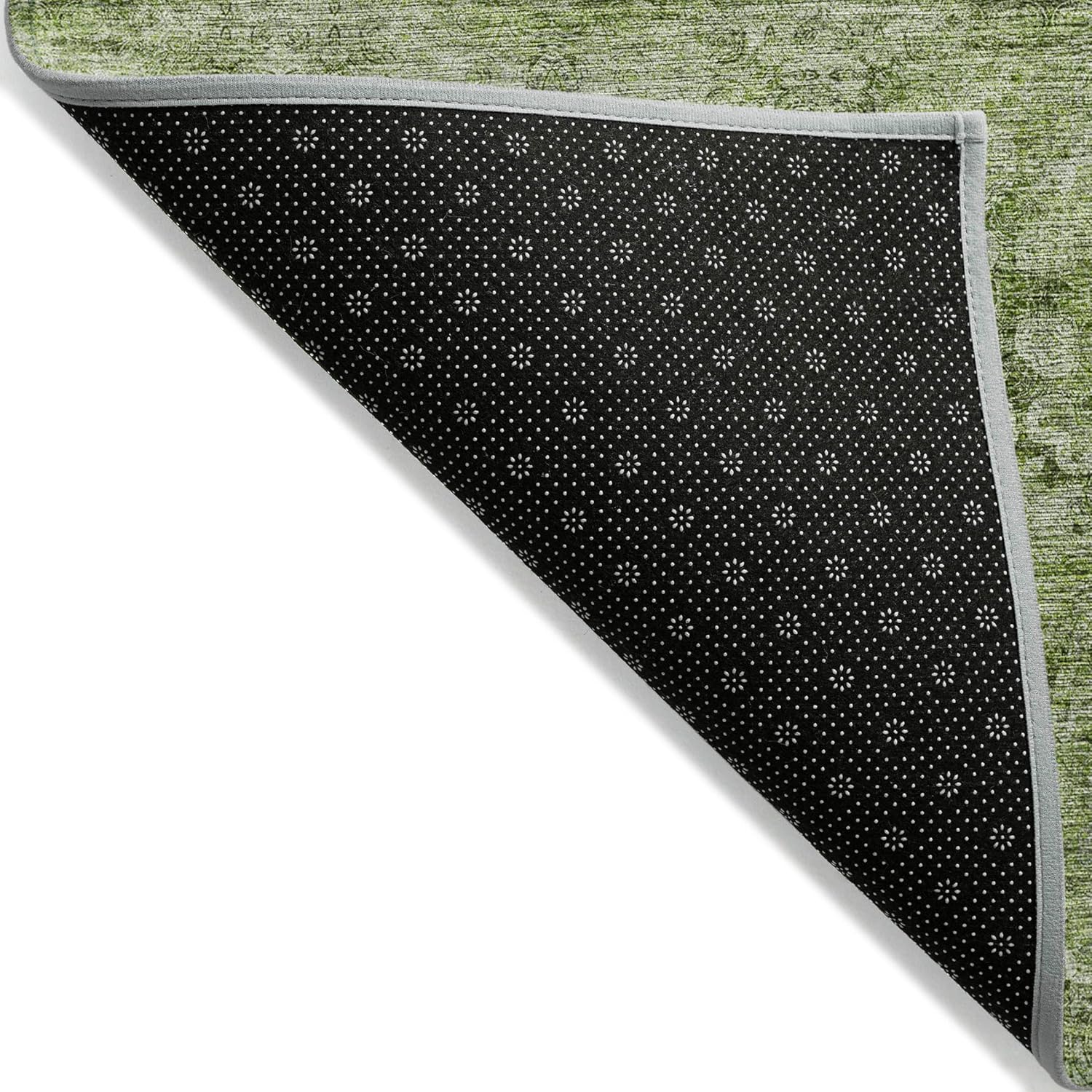 Chantille ACN557 – Alfombra de pasillo para interior y exterior, resistente a las manchas, lavable, para baño, lavandería y dormitorio, color verde