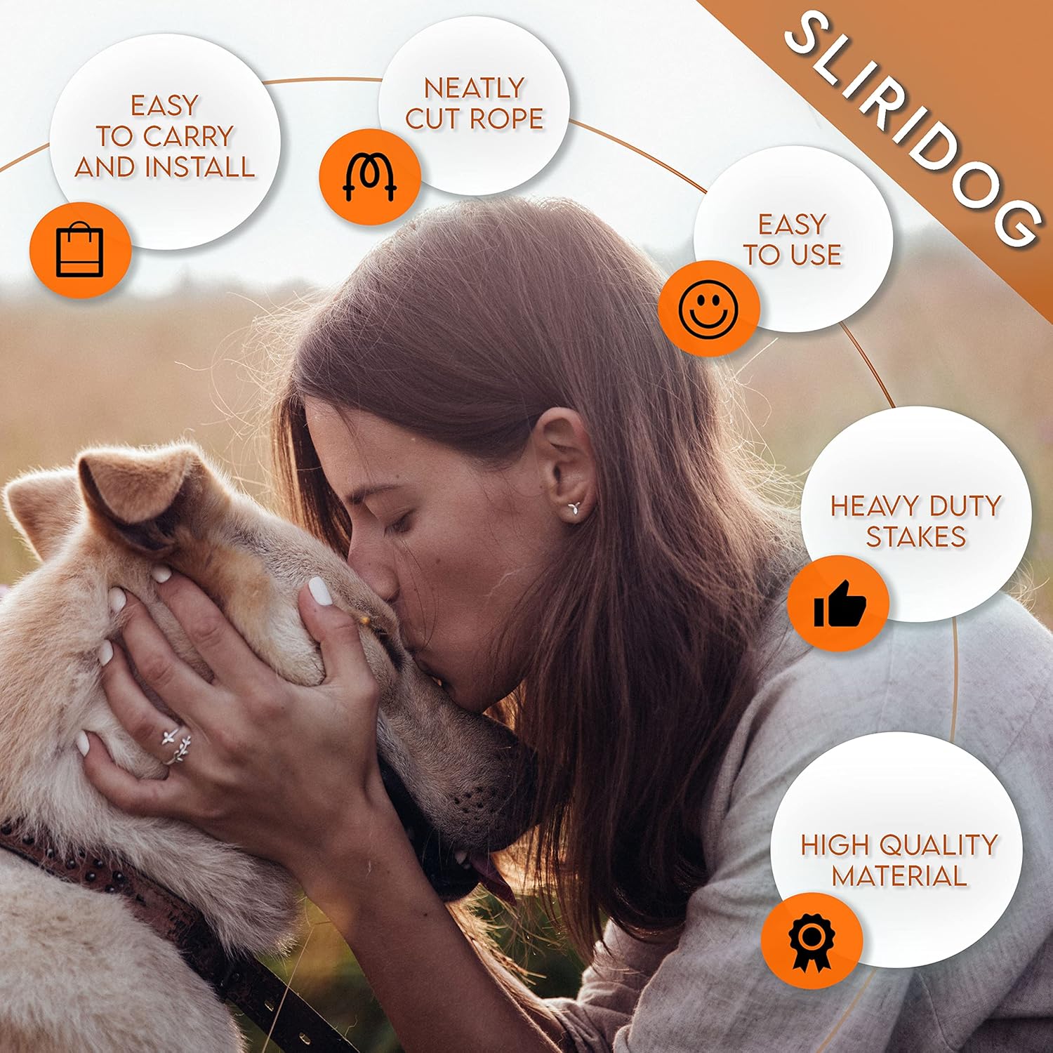 Estaca de cable de amarre para perros, anclaje resistente para perros grandes de hasta 190 libras, estaca premium para perro, para patio, campamento