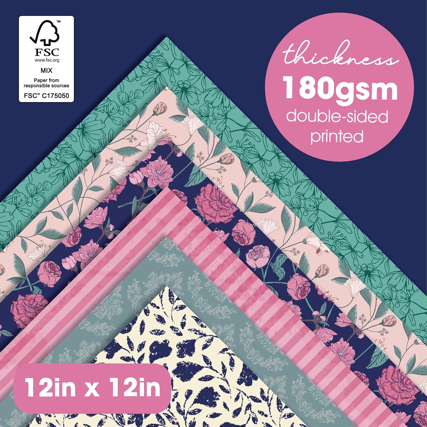 Paquete de bloc de papel vintage de primavera de 12 x 12 pulgadas, papel decorativo de cartulina de recortes, 36 hojas, para hacer tarjetas,