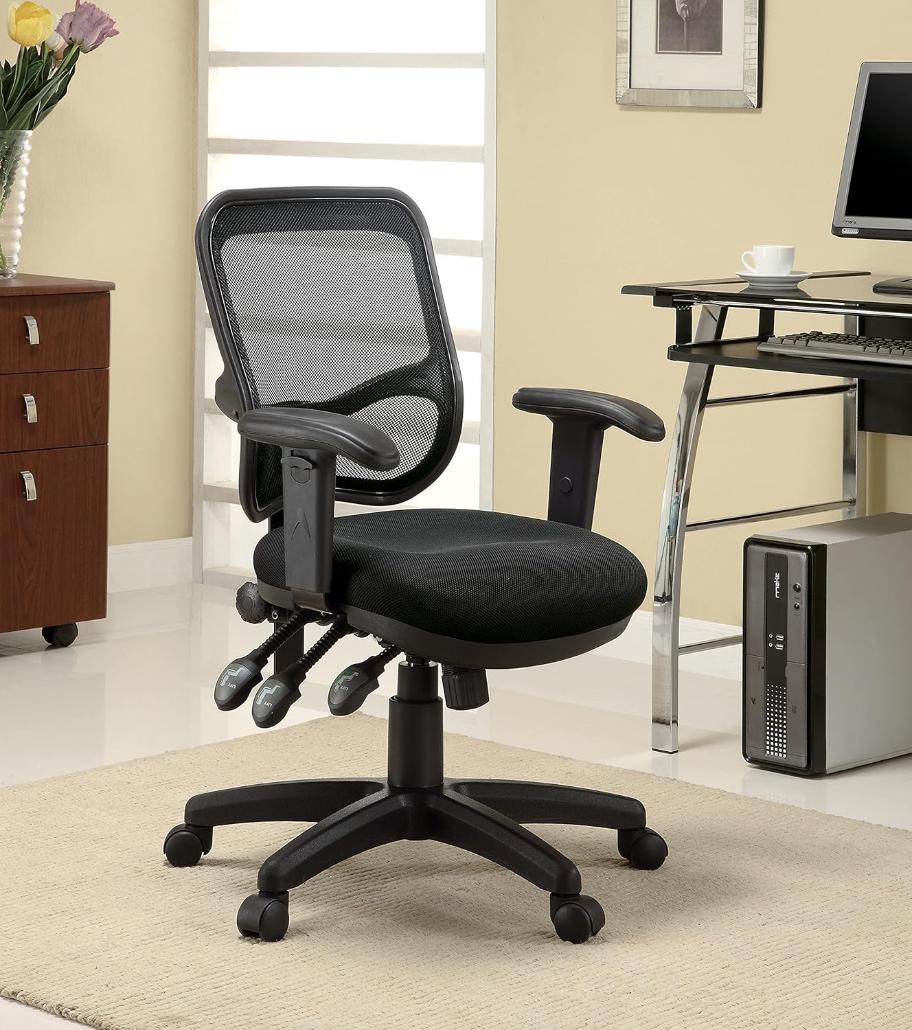 Coaster Furniture Silla de oficina Tela de malla negra 800019