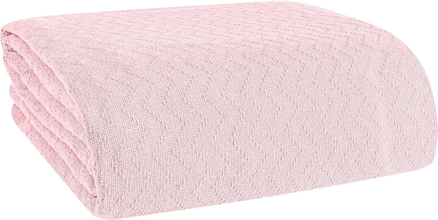 BELIZZI Home – Manta de cama 100 % algodón, transpirable, manta térmica transpirable tamaño individual, manta térmica suave de 60 x 90 pulgadas,