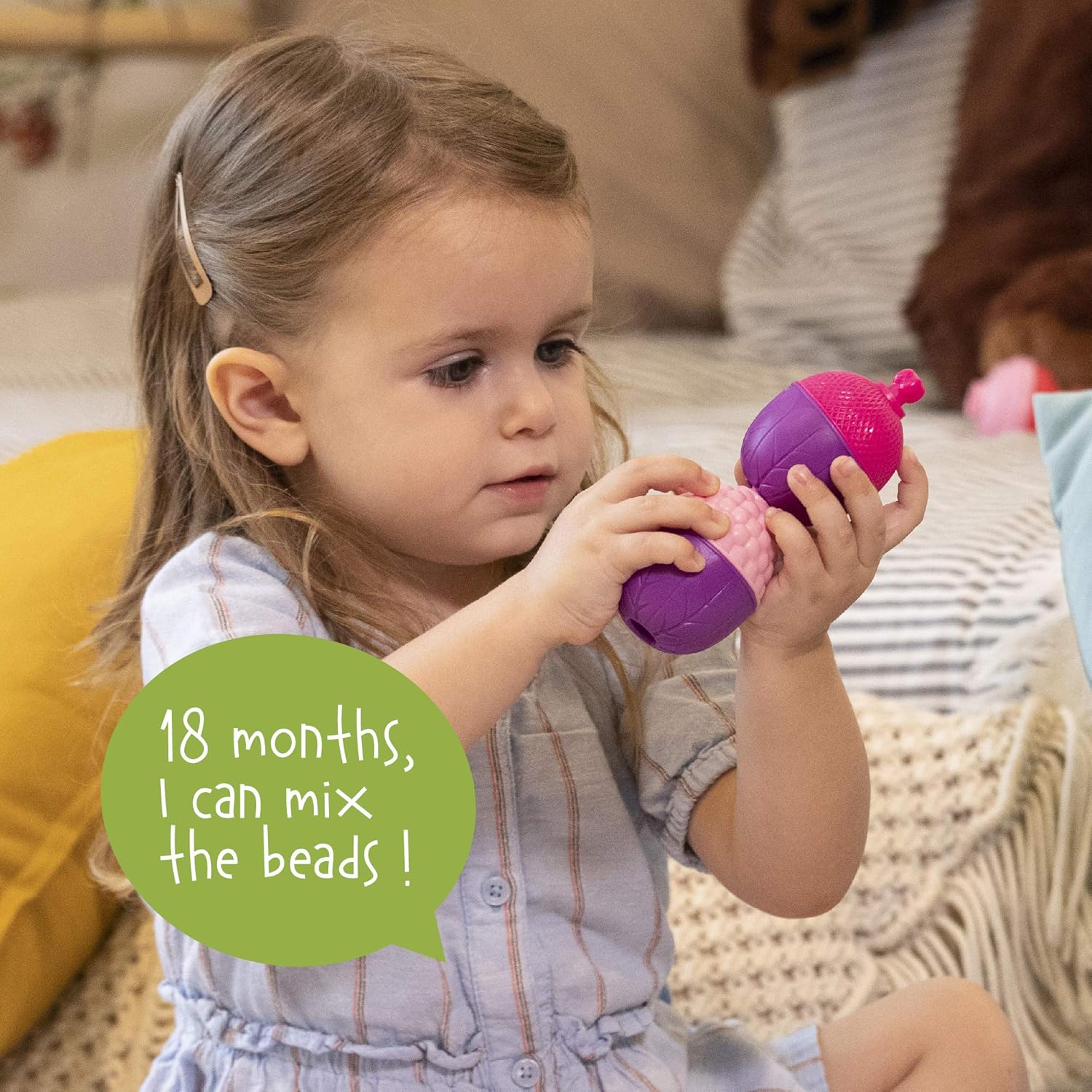 24 piezas de cuentas para bebés y niños pequeños, juguete educativo Montessori de construcción STEM de 10 meses a 3 años – BL200