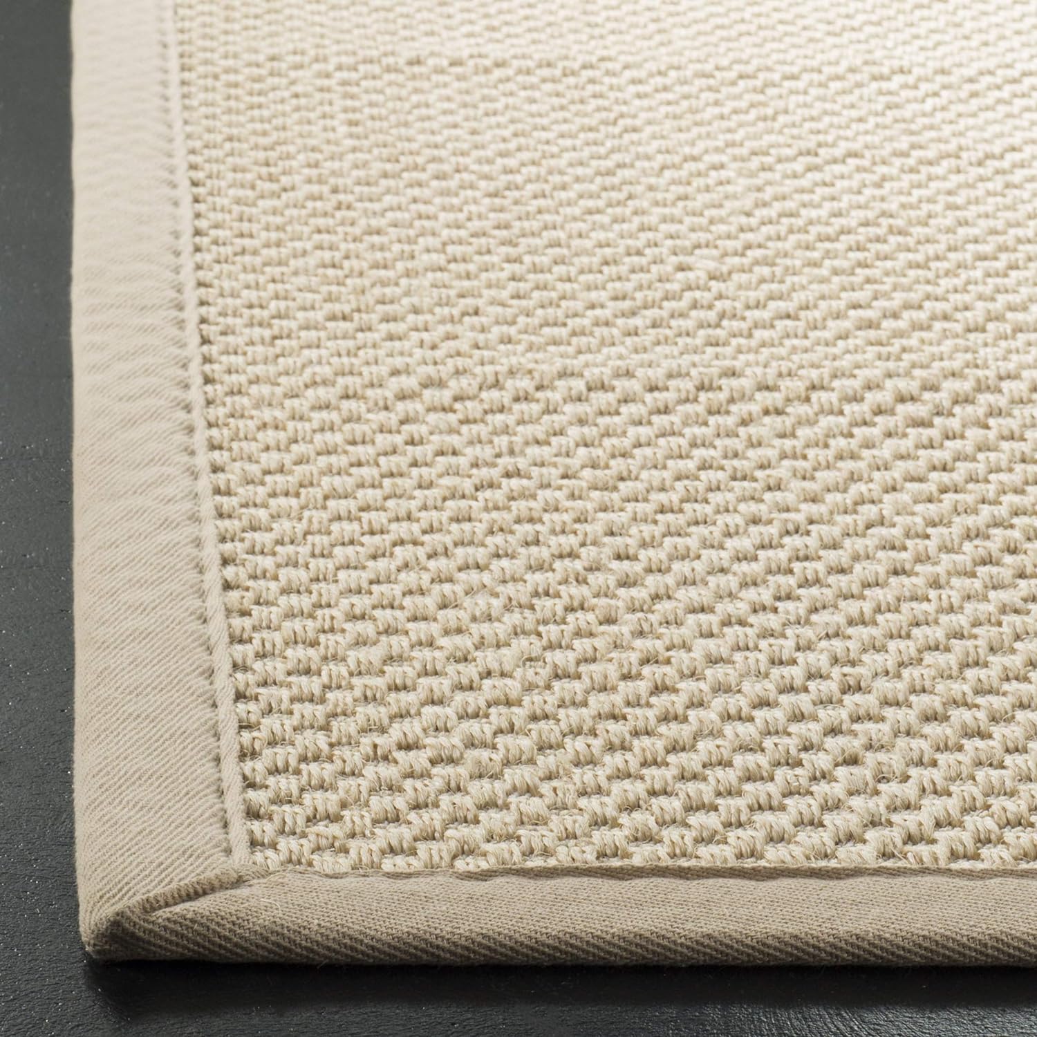 Safavieh Natural Fiber Collection – Alfombra de área de 8 x 10 pies, marfil y beige claro, diseño de sisal de borde, fácil cuidado, ideal para zonas
