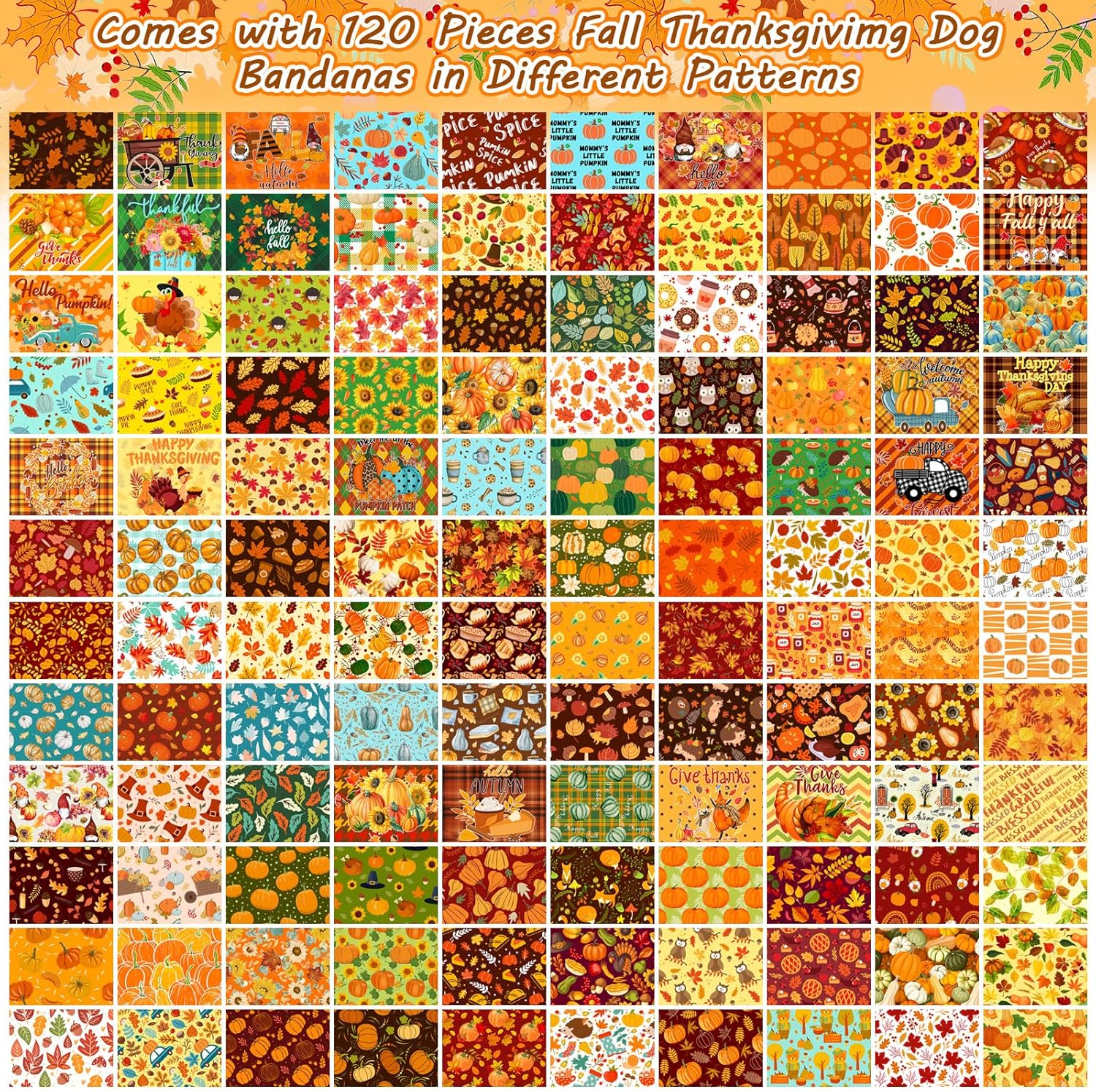 120 bandanas para perros, bufandas ajustables para perros, baberos, pañuelos, pañuelos, pañuelos para mascotas, pañuelos lavables para vacaciones,