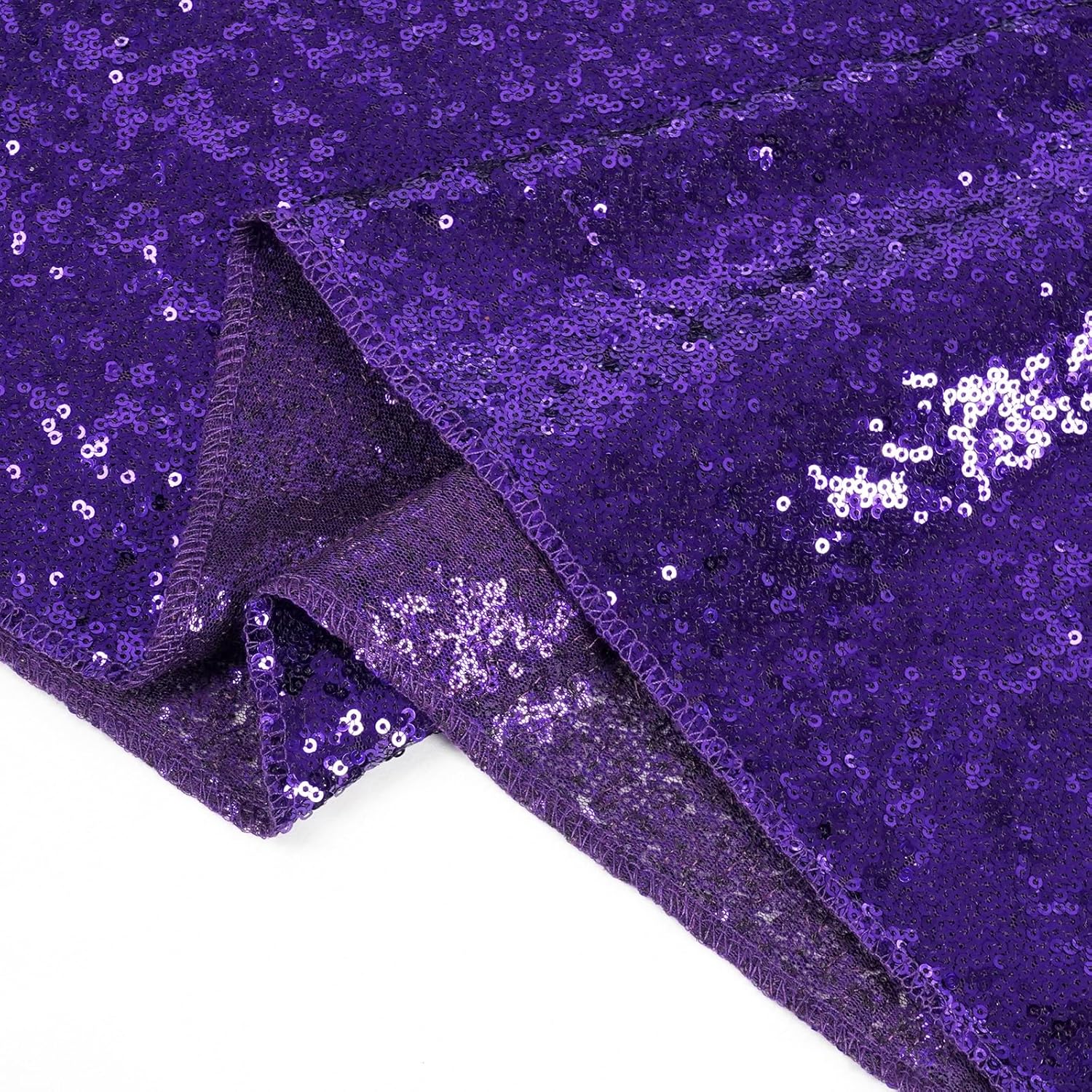 Eternal Beauty Mantel de lentejuelas, mantel rectangular de lentejuelas para fiestas, pasteles, postres y lentejuelas brillantes (morado, 90 x 132