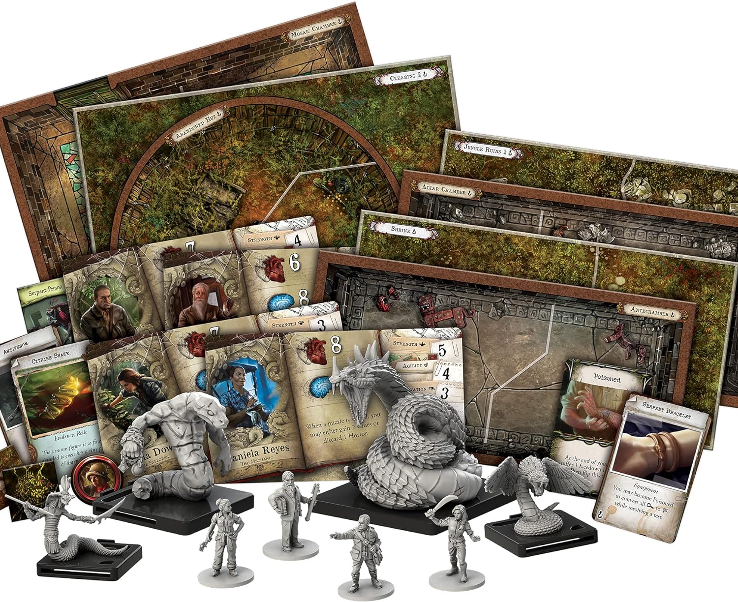 Expansión Mansions of Madness Path of The Serpent – Conquista los peligros de la selva y descubre nuevos horrores. A partir de 14 años, 1-5