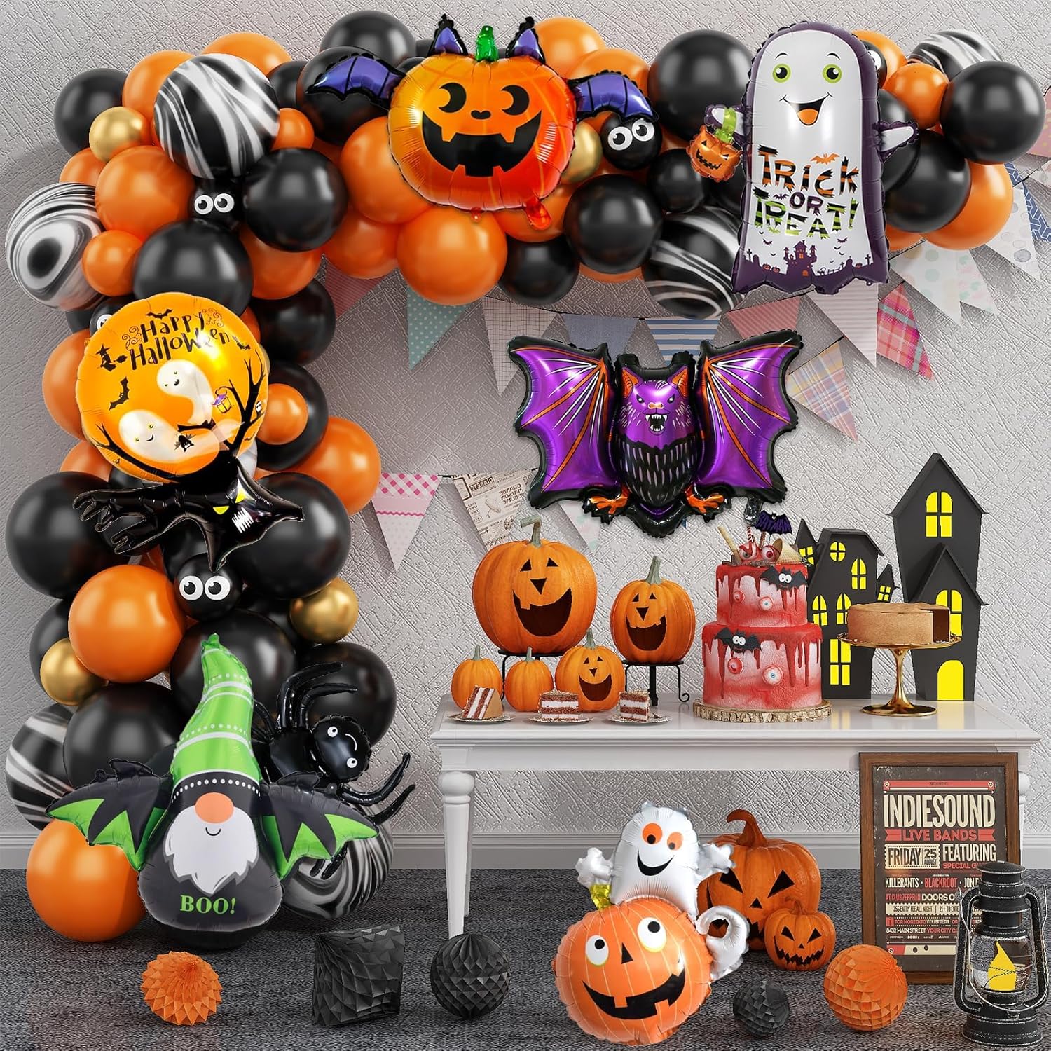 Globos de aluminio de Halloween, globos de helio de aluminio 3D para Halloween, fantasma, araña, árbol de murciélago, calabaza, globos de Halloween