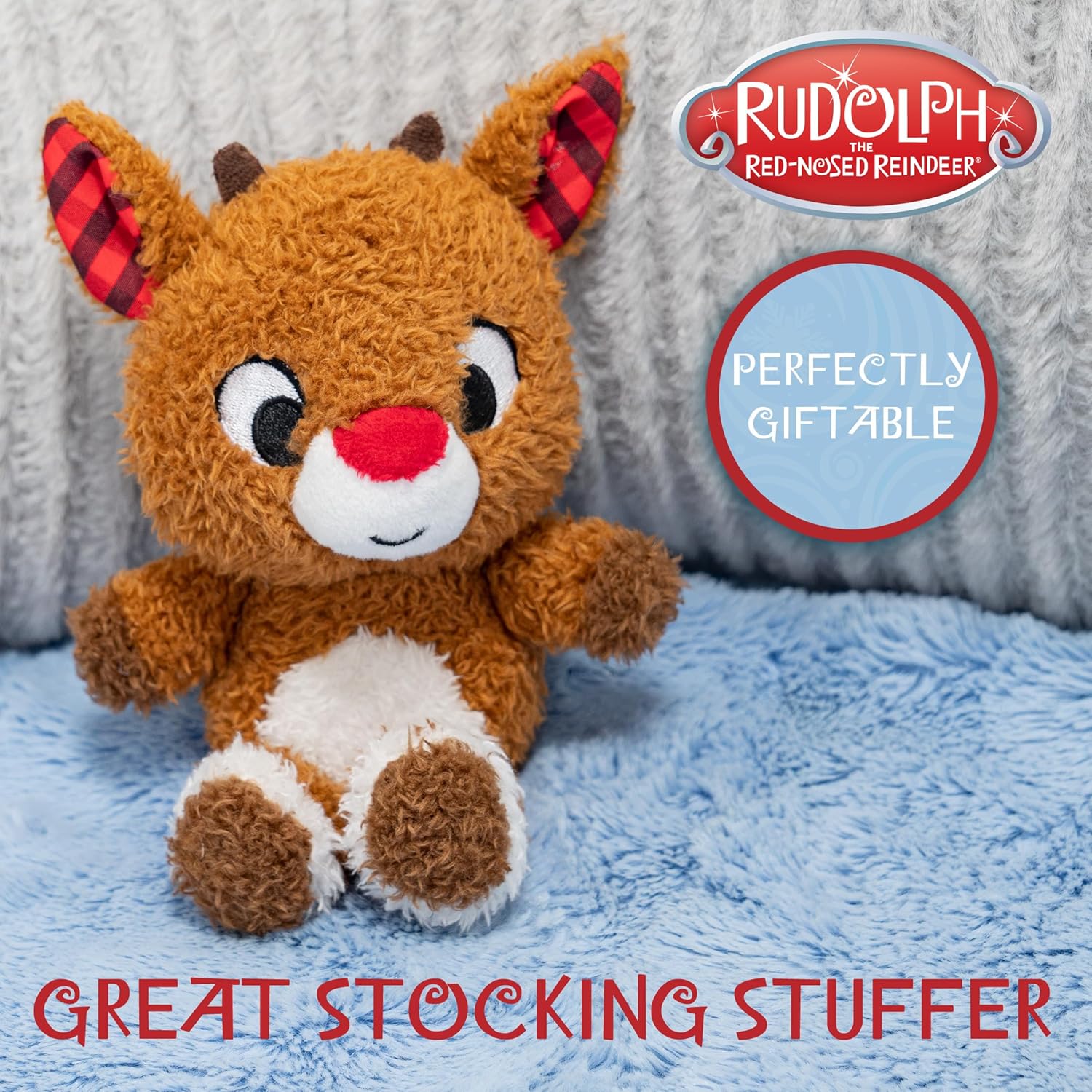 KIDS PREFERRED Rudolph The Red Nose Reindeer Cuteeze – Juguete de peluche para bebés y niños pequeños y niñas, 6 pulgadas