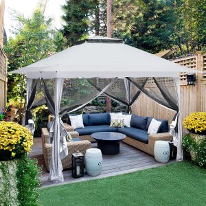 EAGLE PEAK Tienda de campaña desplegable de 13 x 13 pies con mosquitera, toldo para cenador al aire libre fácil de instalar (blanco) EAGLE PEAK Tienda de campaña desplegable de 13 x 13 pies con mosquitera, toldo para cenador al aire libre fácil de instalar (blanco)