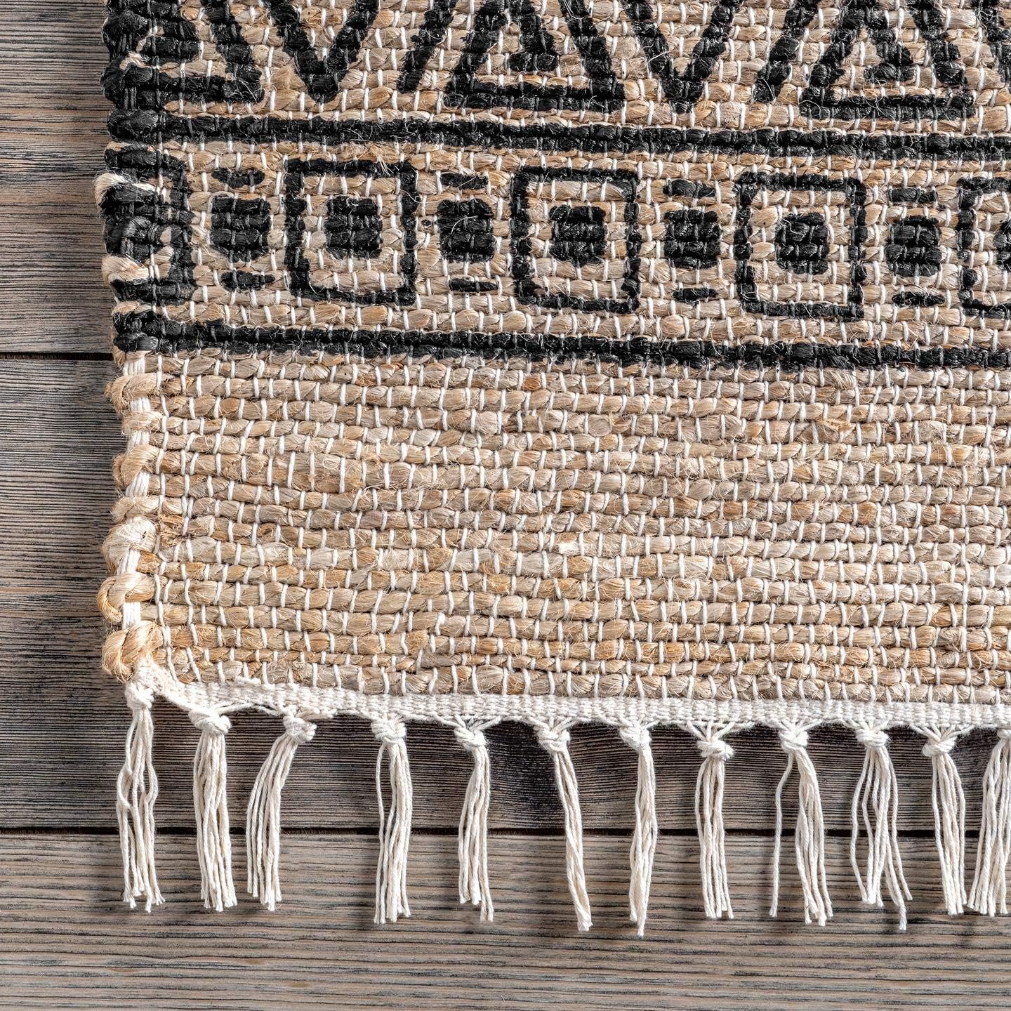 nuLOOM Ellis – Alfombra tribal para fiesta, 5 x 8, color natural
