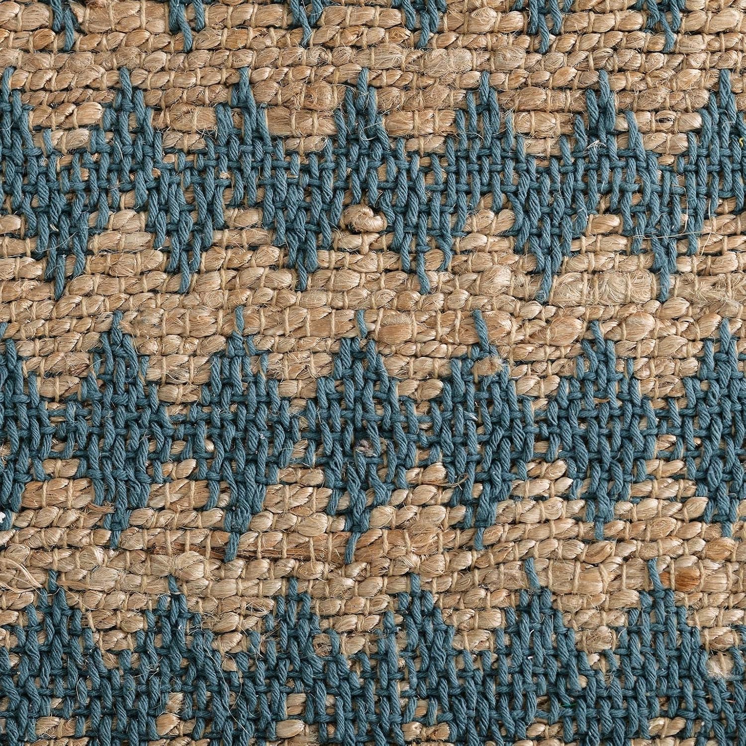 Superior Alfombra reversible tejida a mano de algodón y yute, 5 x 8 pulgadas, color verde azulado